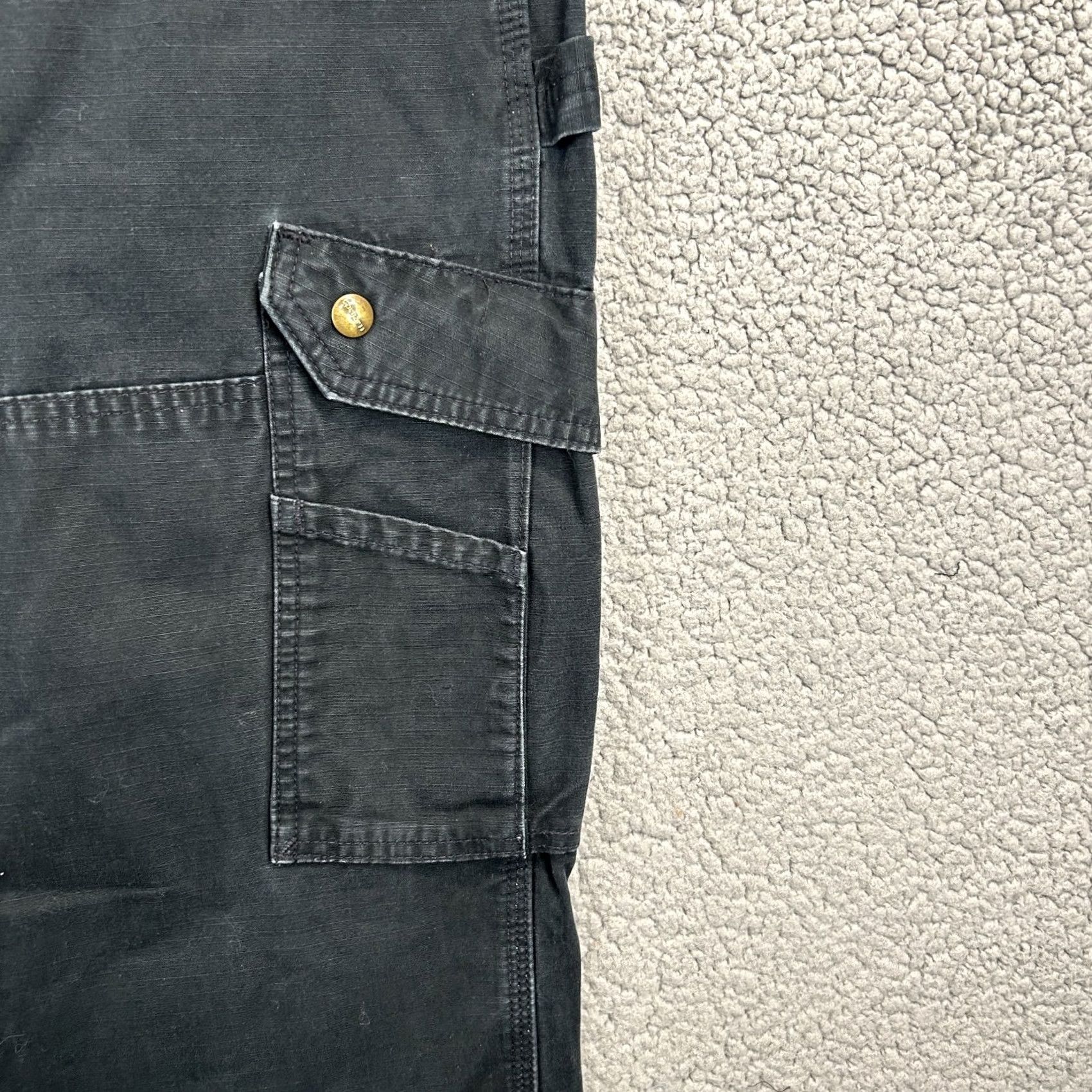 Carhartt Carhartt Duck Double Knee Dungaree Jeans Black 38x34 Mens Regular 38in Inseam Cotton Denim Construction Work Pants USA Fit B3421 BLK Size US 38 / EU 54 - 2 Thumbnail