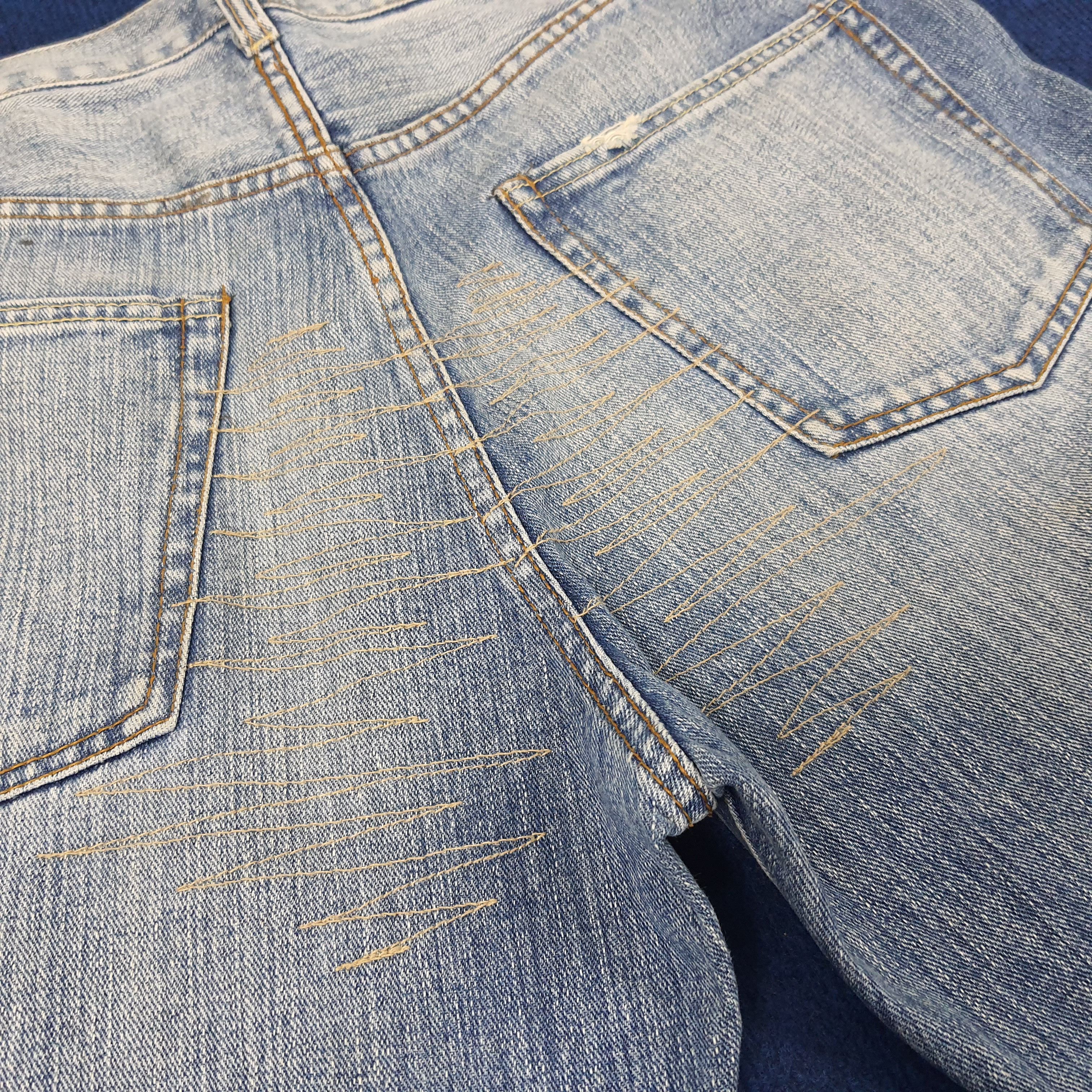 Designer × Vintage Vintage Exhibitionist Patchwork Design Denim Jeans Size US 32 / EU 48 - 5 Thumbnail