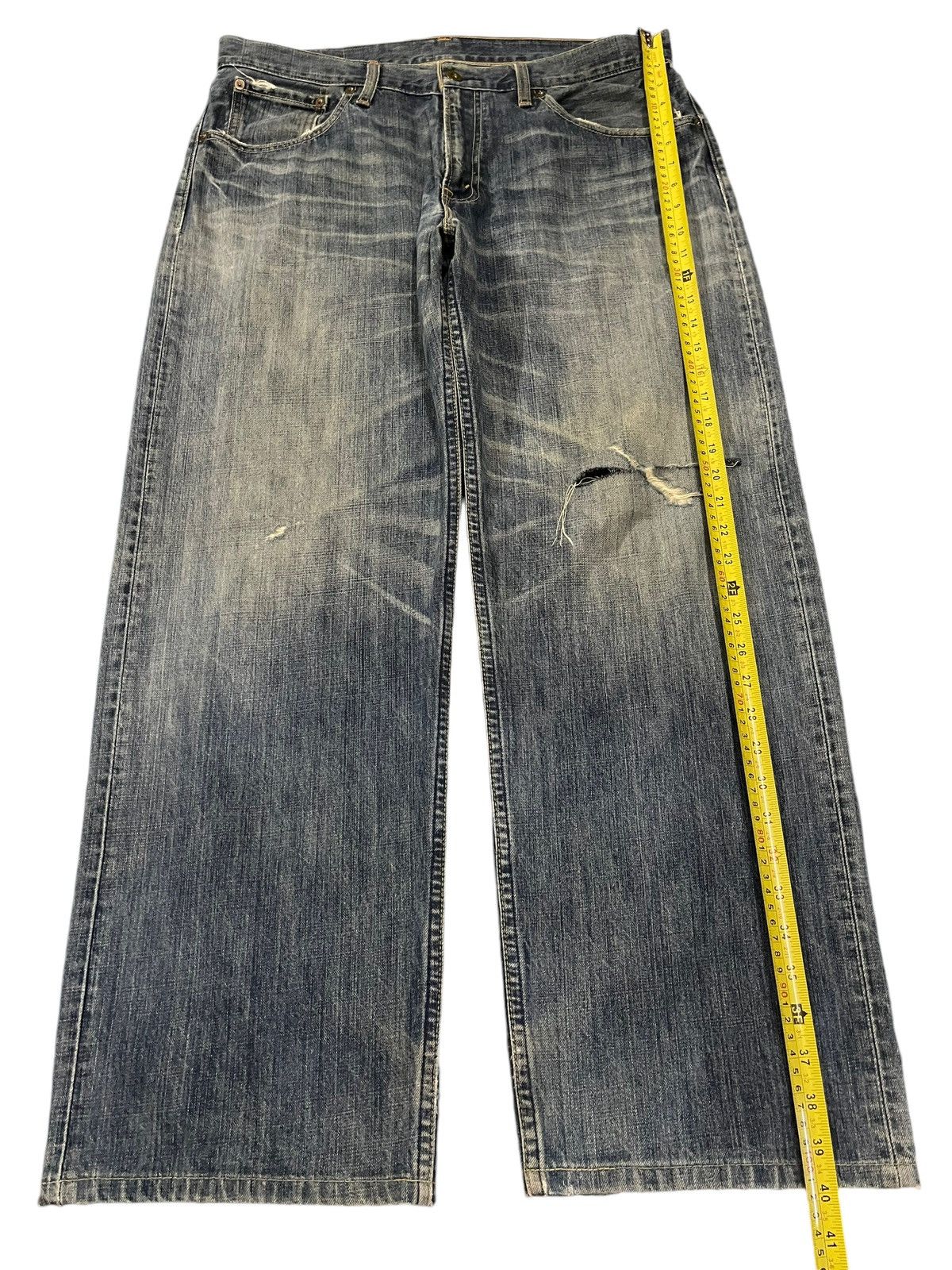 Levi's Vintage 90s Levis 504 Faded Wash Distress Baggy Jeans Size US 35 - 13 Thumbnail
