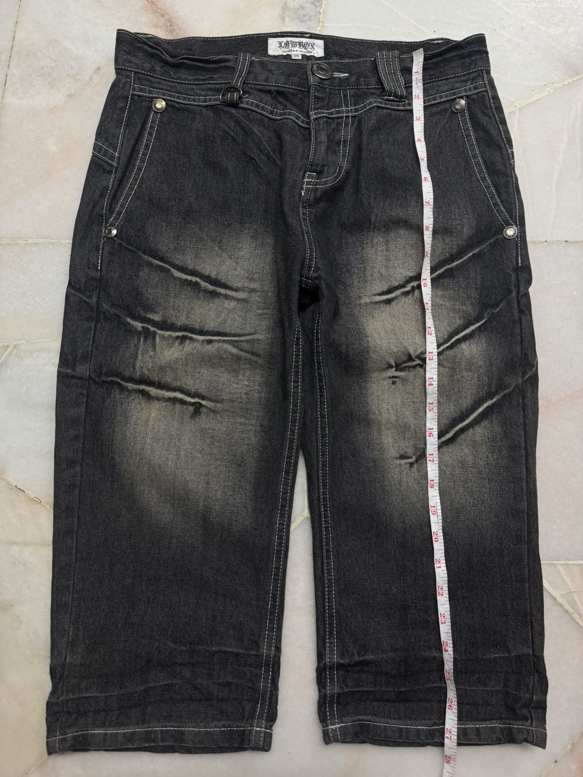 Tornado Mart 💥INSANE💥VINTAGE LOWBOX CLAW MUDWASH BUCKLE BACK SHORT JEANS Size US 30 / EU 46 - 19 Thumbnail