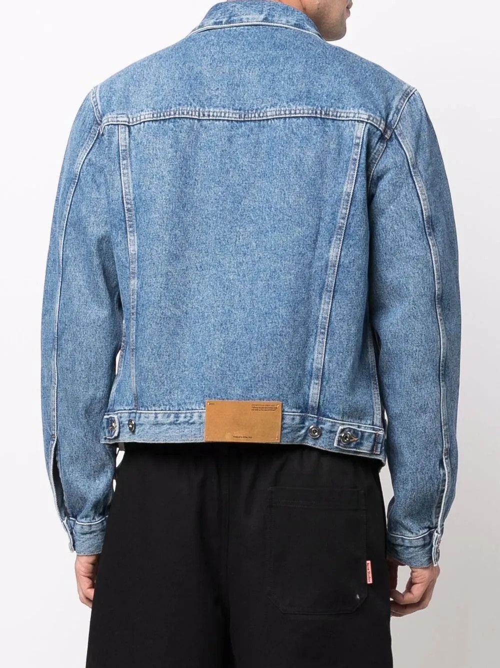 Off-White o1gr1nt0425 Indust Slim Denim Jacket in Medium Blue Size US L / EU 52-54 / 3 - 4 Thumbnail