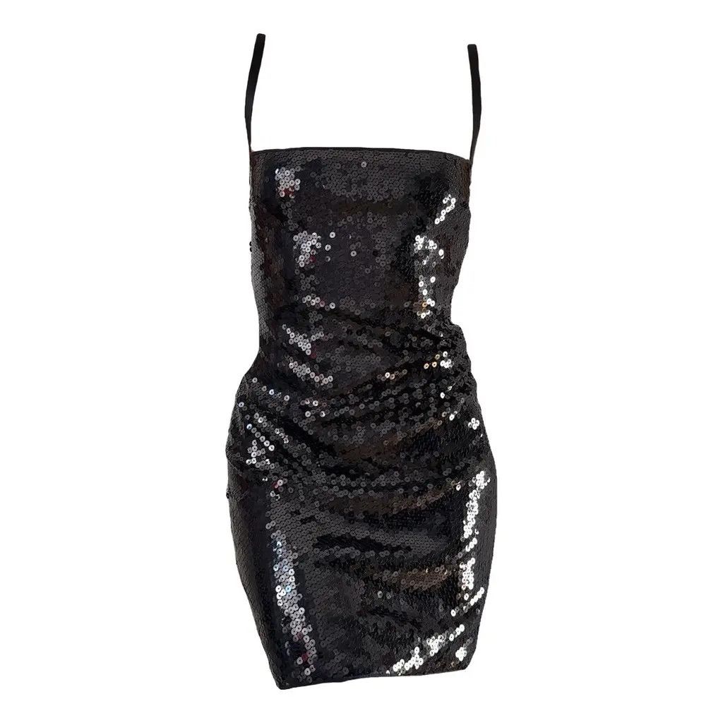 Dolce & Gabbana D&G Black Sequin Bra Strap Satin Trim Bodycon Dress IT40 |  Grailed