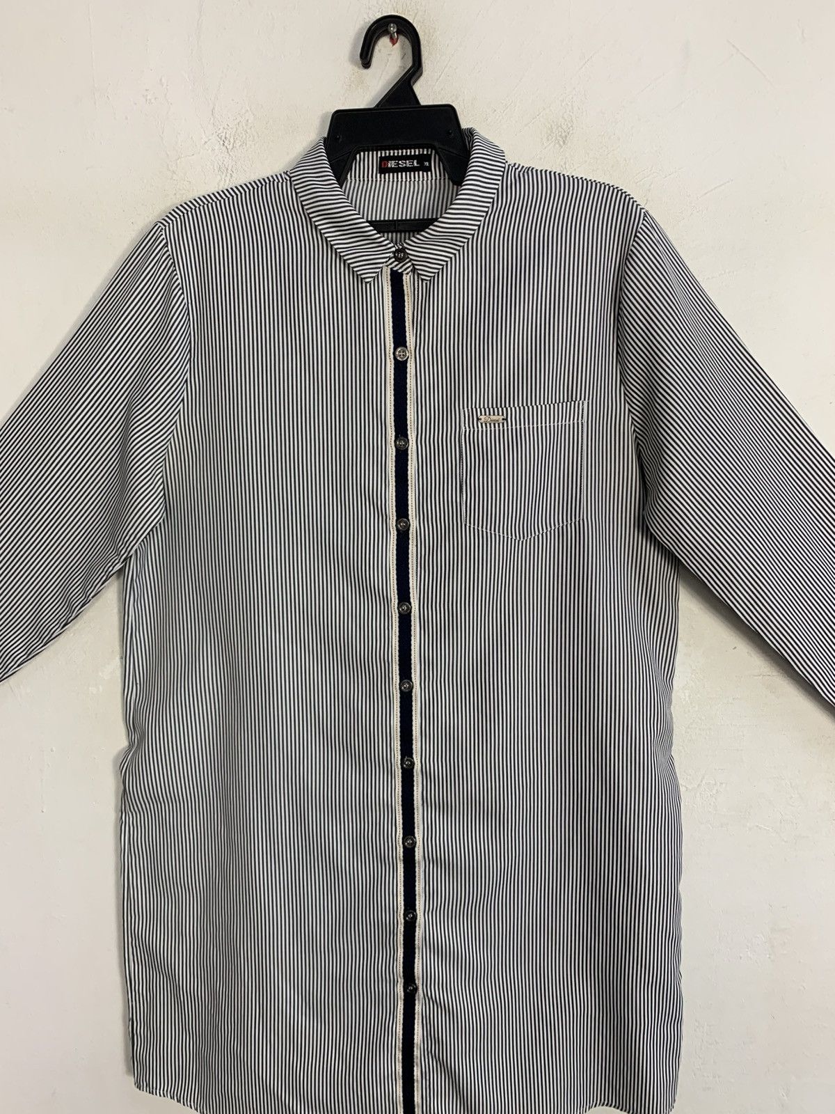 Diesel Diesel Hickory Stripe Selvedge Long Shirt Single Pocket Size L / US 10 / IT 46 - 3 Thumbnail