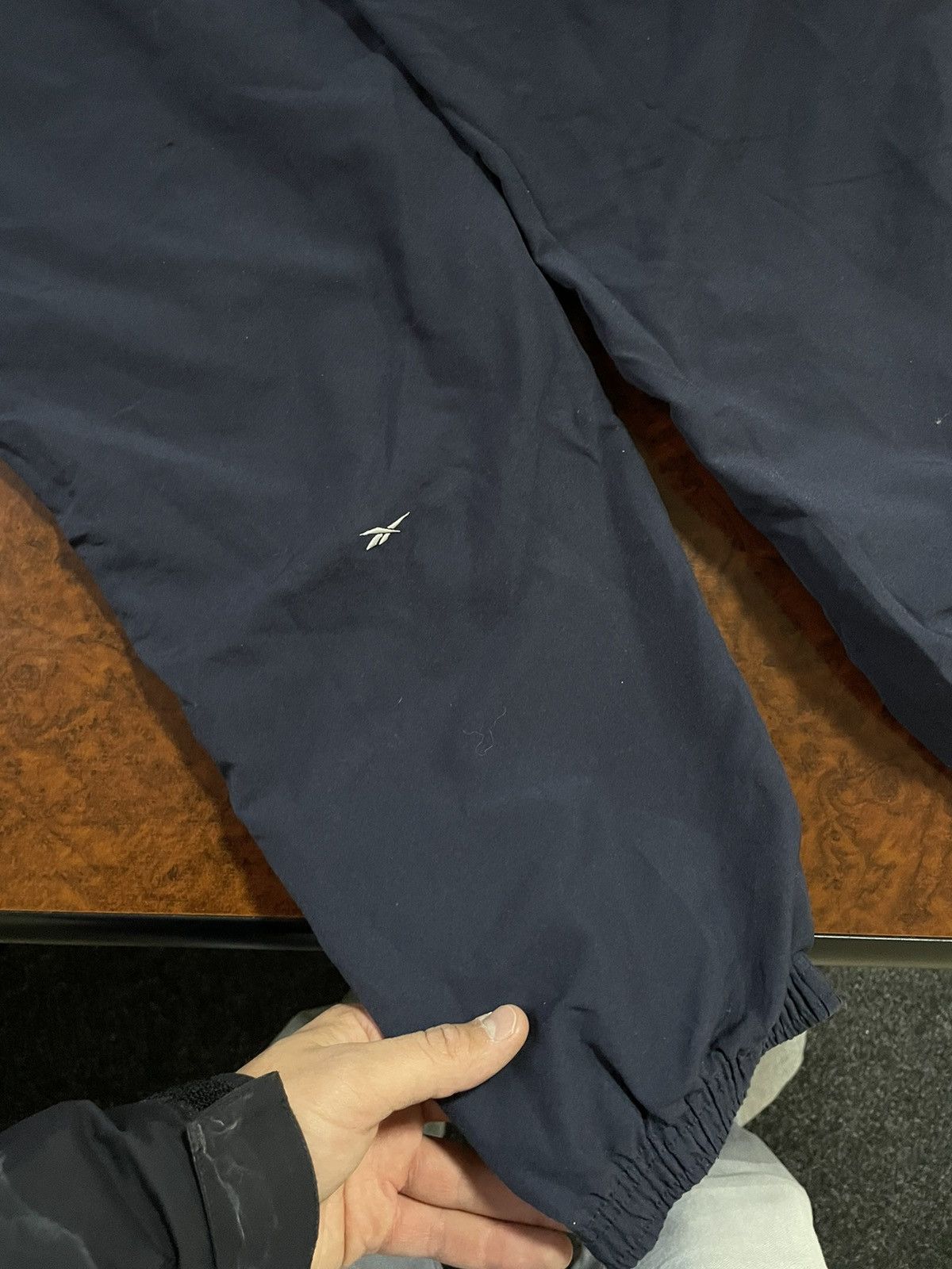 Reebok × Vintage Reebok Track Logo sweat pants Jogger drill cyber chrome Size US 34 / EU 50 - 4 Thumbnail