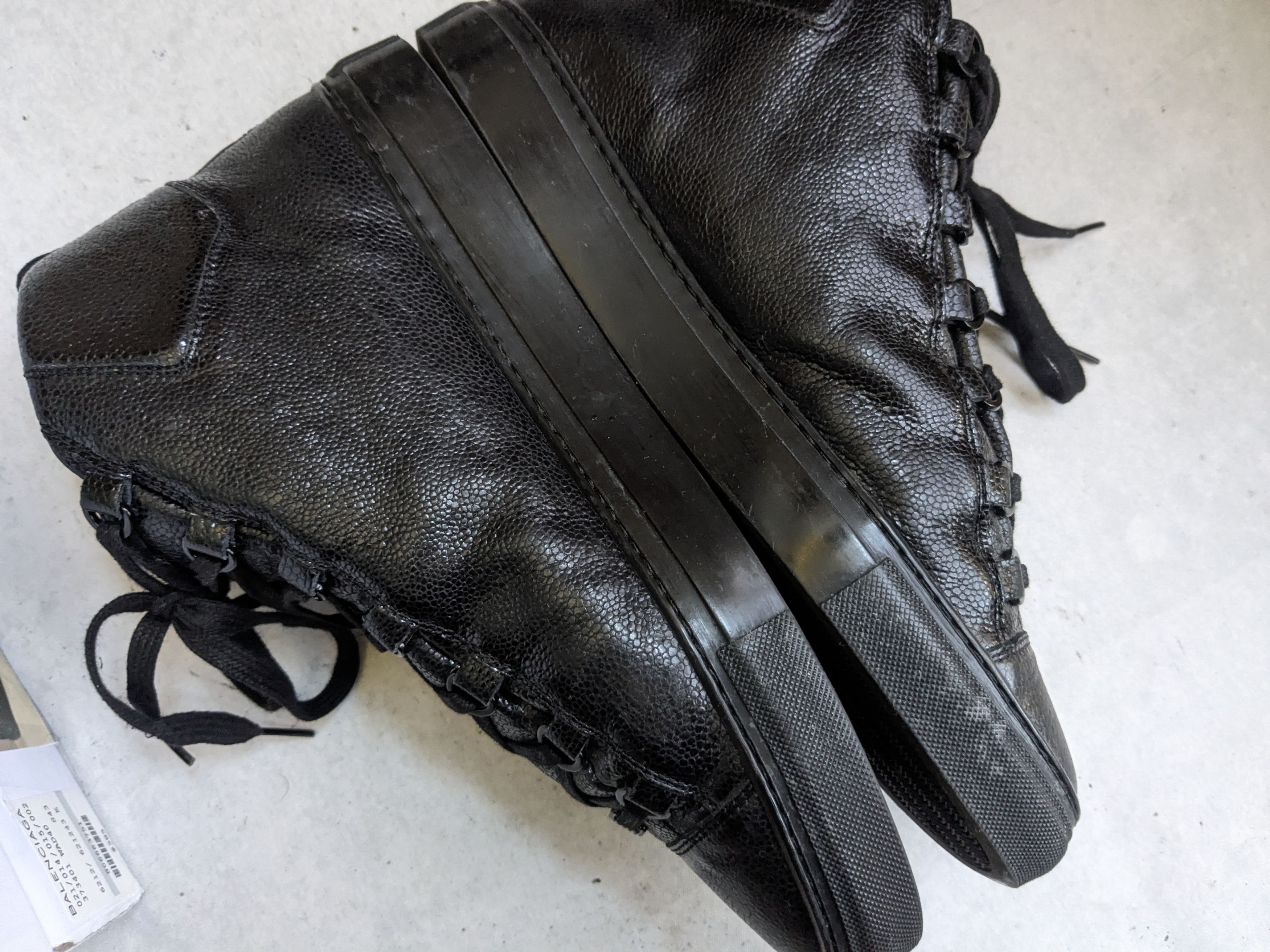 Balenciaga Balenciaga Arena High Top Sneakers Black 11 Leather Size US 11 / EU 44 - 11 Thumbnail