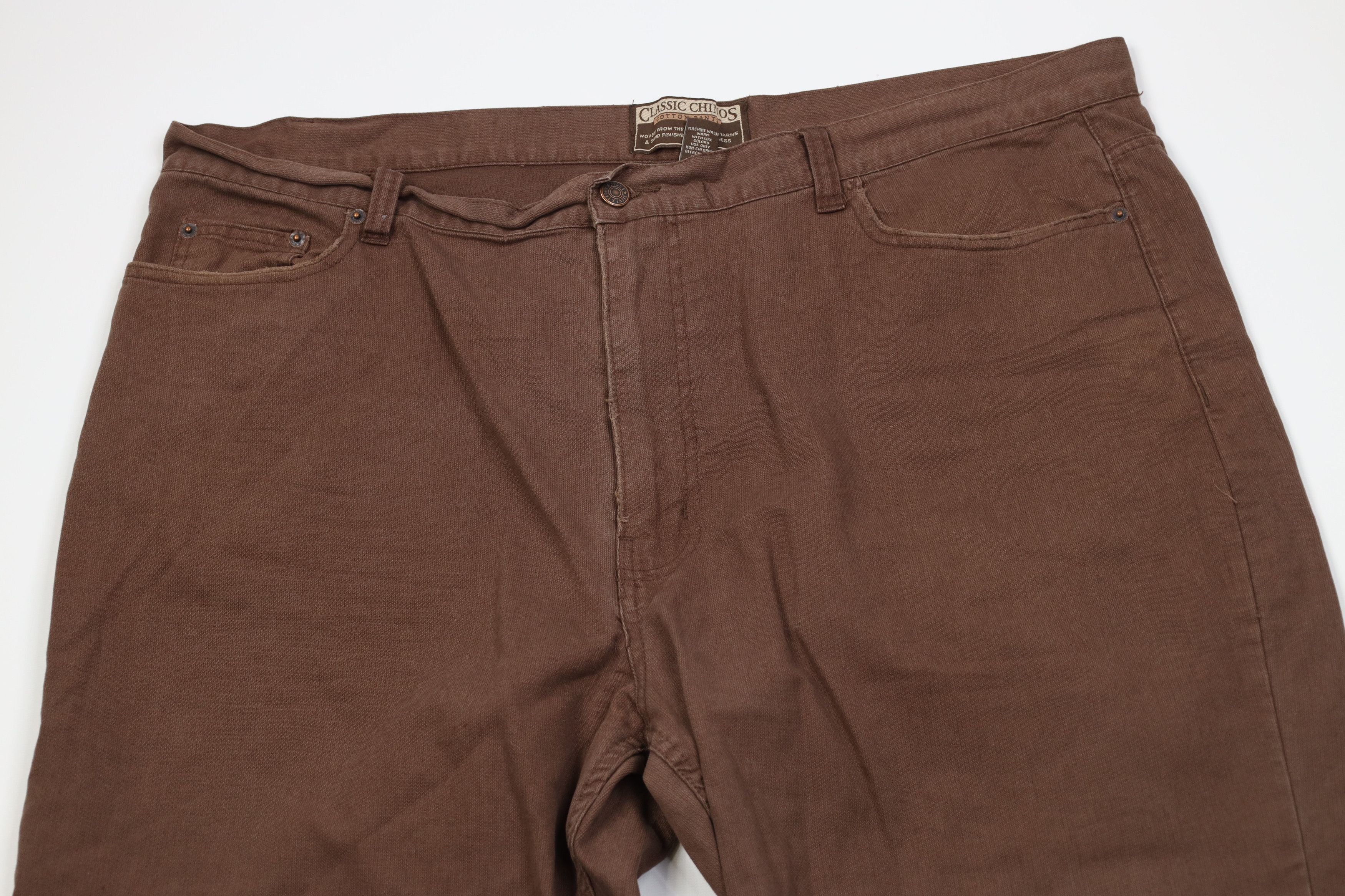 Vintage Vintage 90s Y2K Streetwear Baggy Wide Leg Twill Pants Brown Size US 42 / EU 58 - 2 Thumbnail