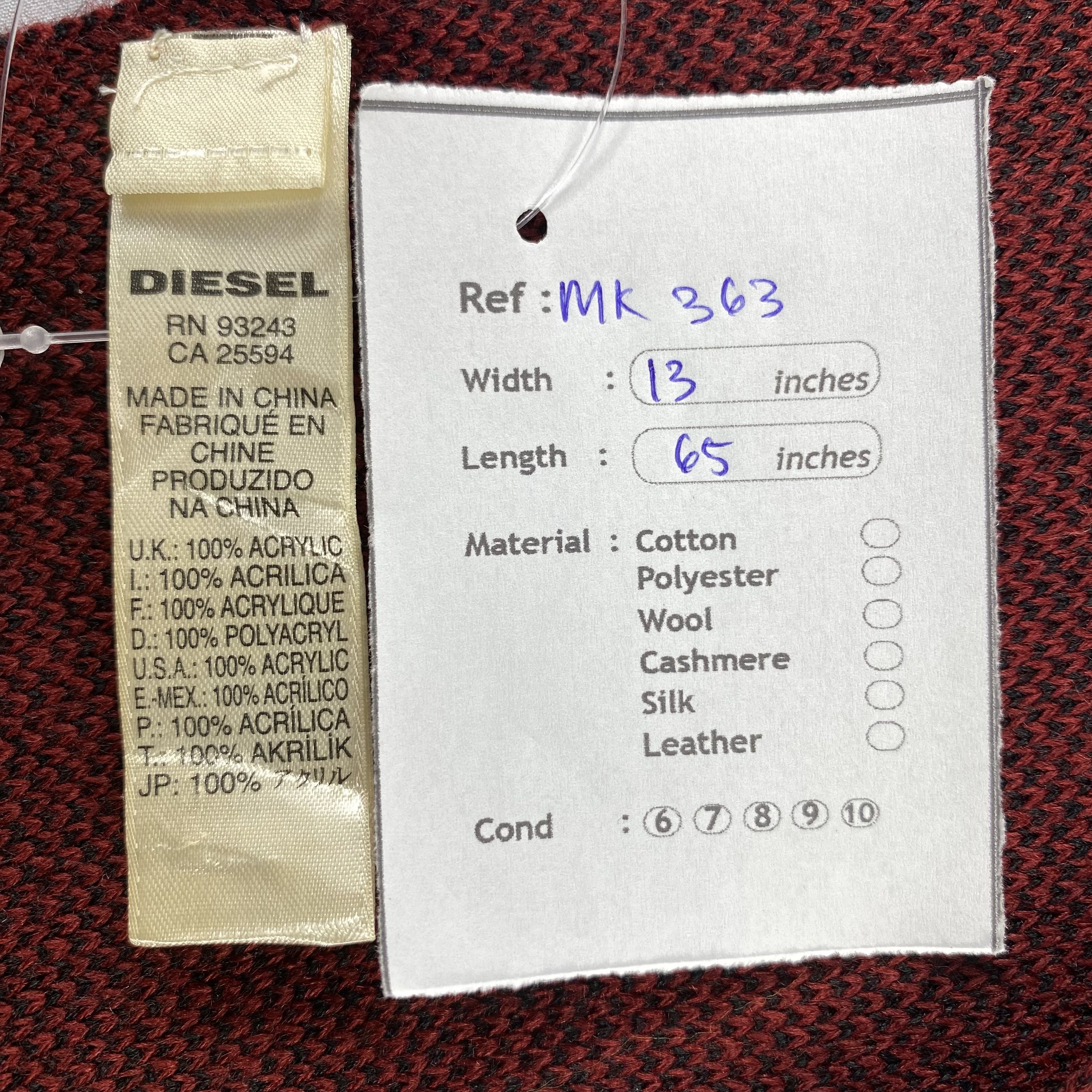 Diesel Vintage Diesel Scarf Neck Wrap Muffler Size ONE SIZE - 6 Thumbnail