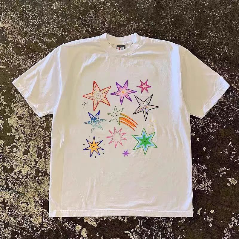 Japanese Brand × Vintage Casual retro star pattern cotton t-shirt Size US M / EU 48-50 / 2 - 1 Thumbnail