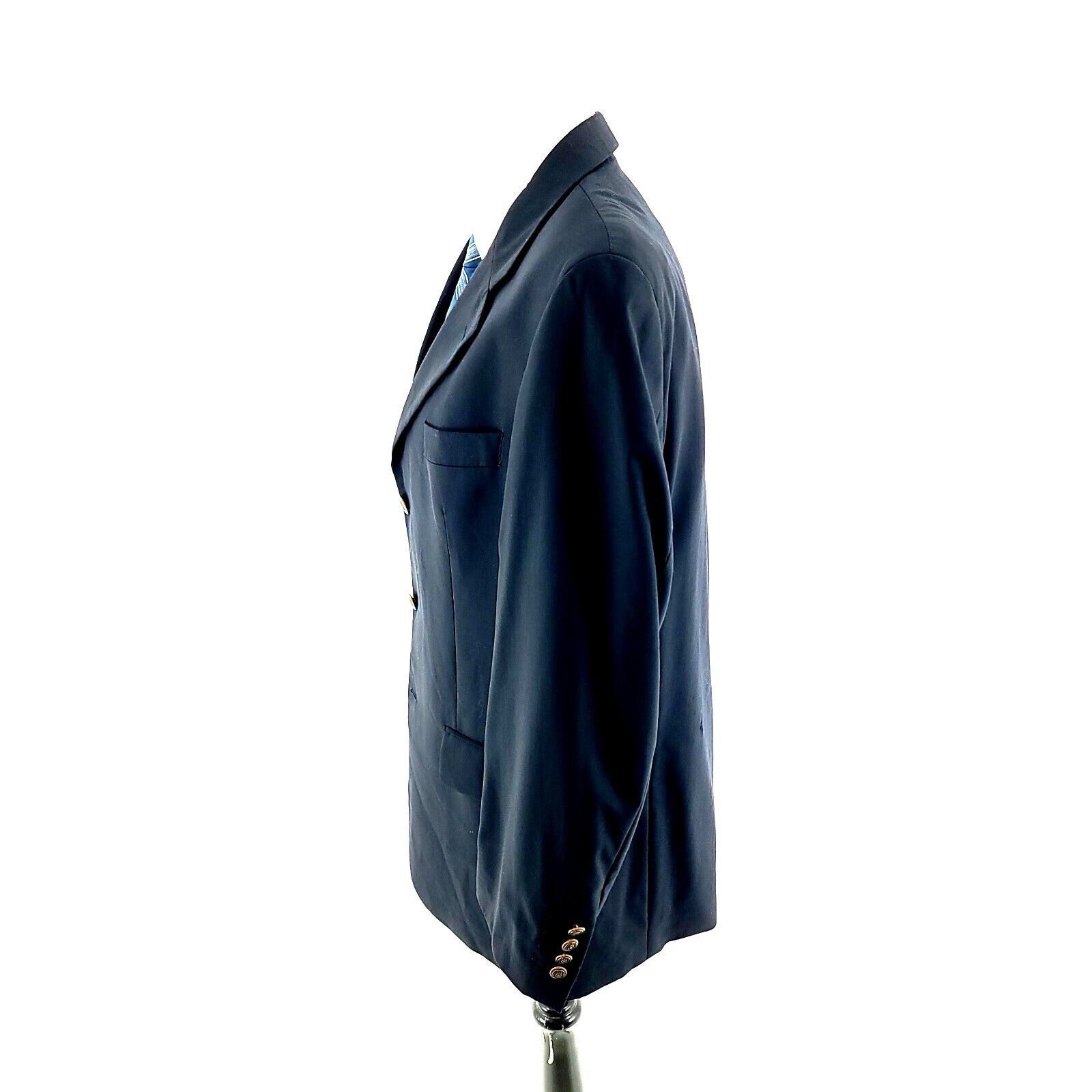Designer DAMAGED S. Cohen Performance 3 Brown Button Blazer 42R Blue Size 42R - 6 Thumbnail
