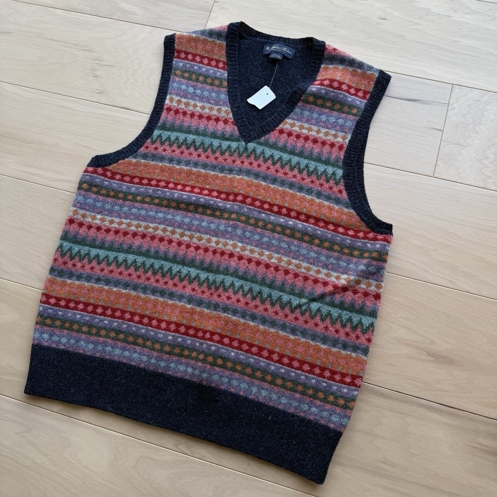 Brooks Brothers Brooks Brothers Vest L Fair Isle Jacquard Wool Pullover Size US L / EU 52-54 / 3 - 9 Thumbnail
