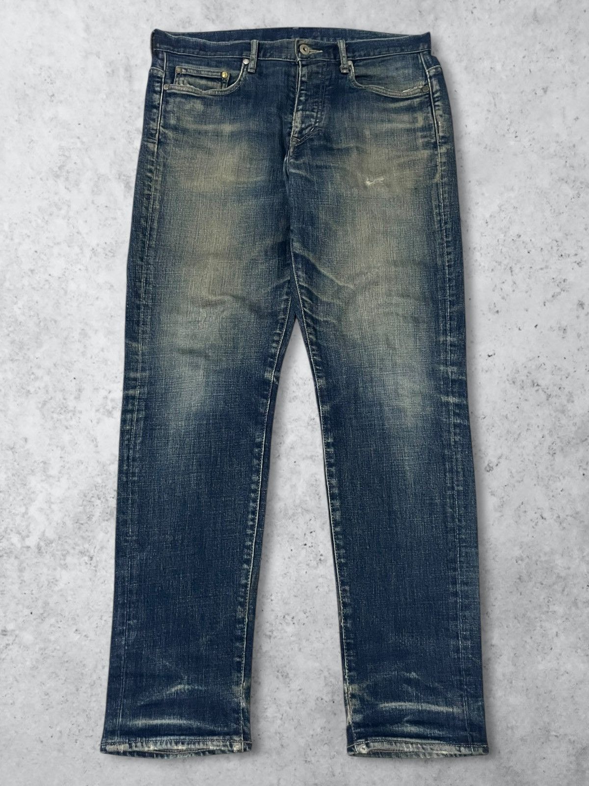 Number (N)ine Vintage Nano Universe Button Fly Blue Wash Loose Taper Jeans Size US 32 / EU 48 - 1 Thumbnail