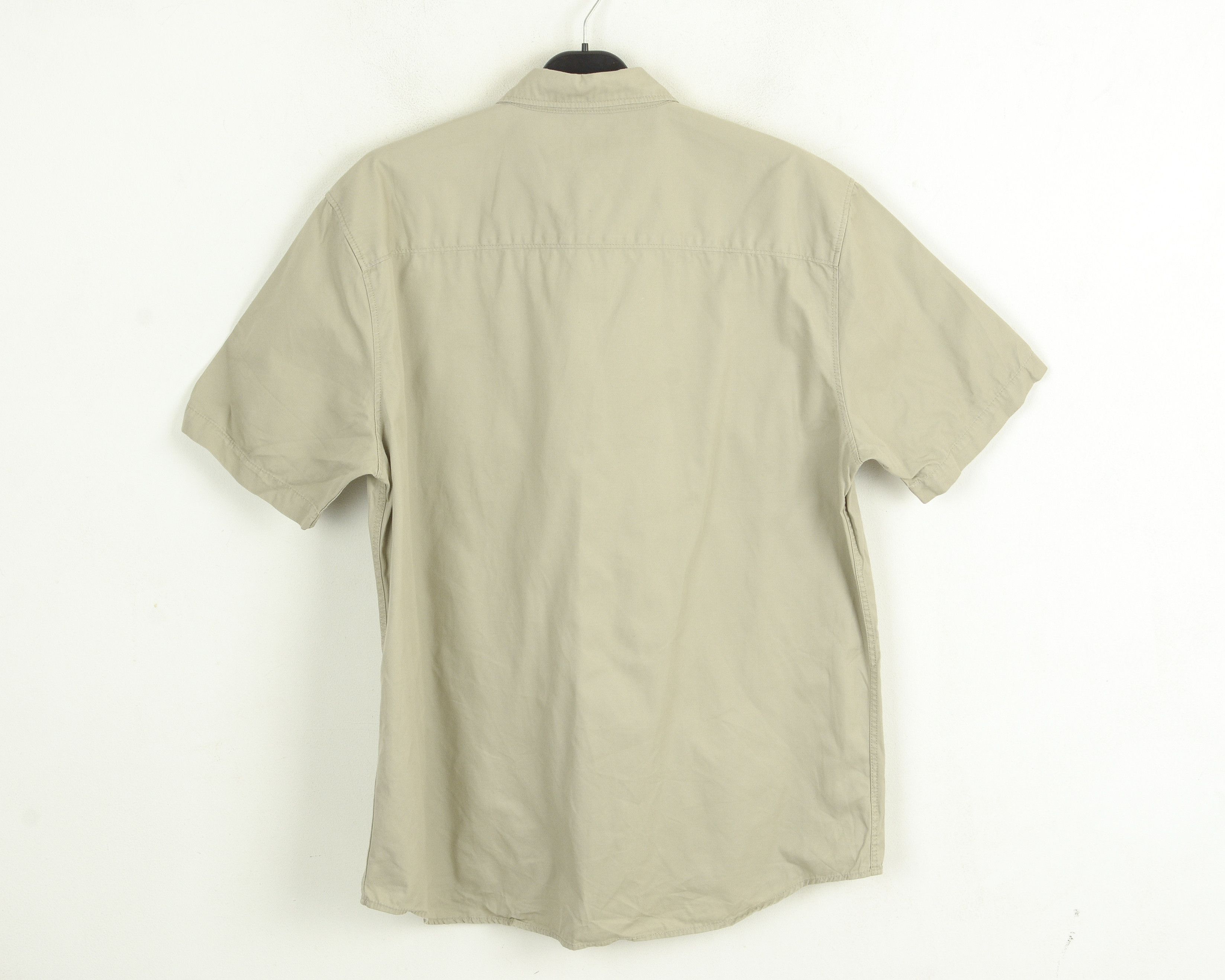 Cowboy Equipment × Lee × Vintage Western Shirt L Beige Short Sleeved Strong Cotton Button Top Size US L / EU 52-54 / 3 - 9 Thumbnail
