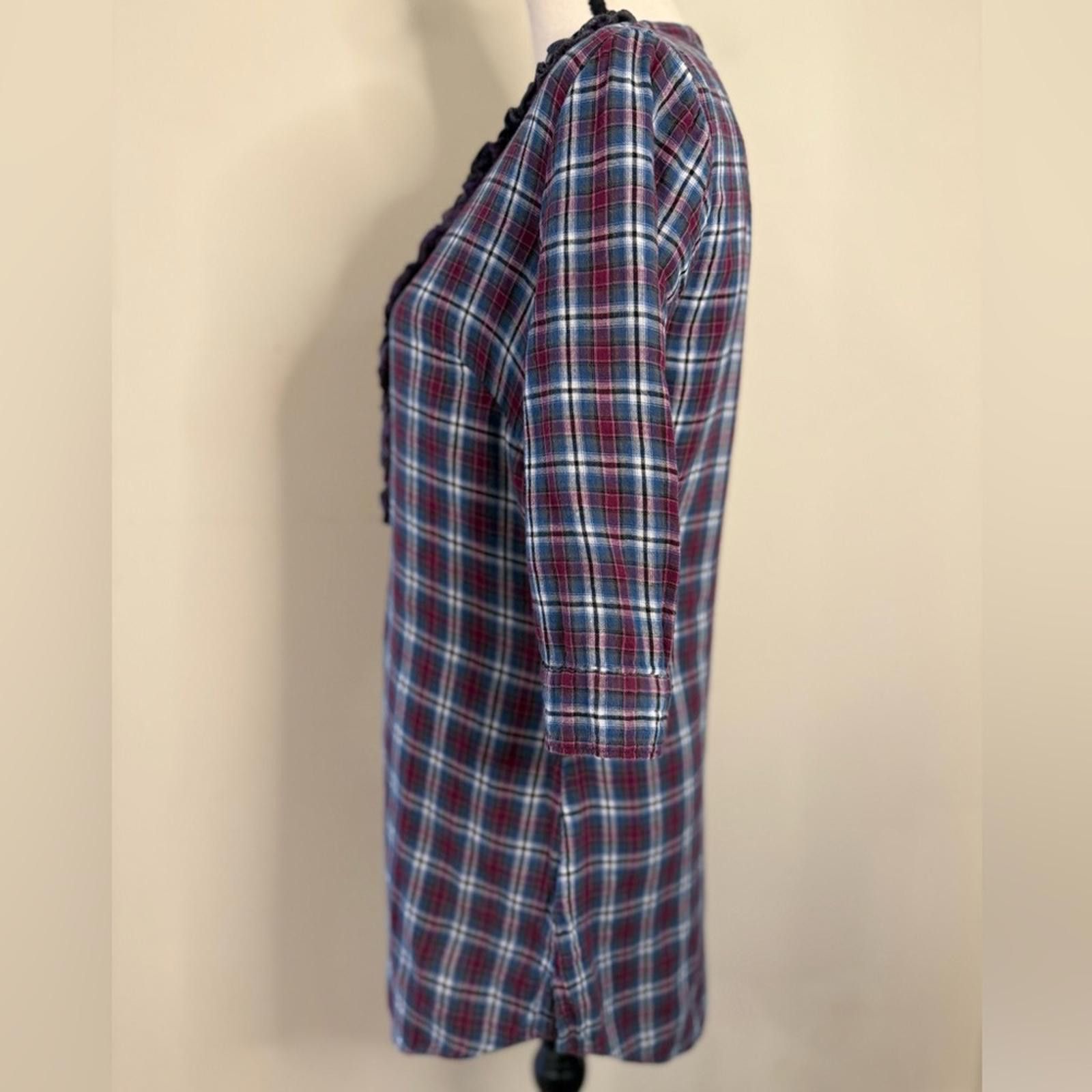 Converse Converse One Star fleece plaid ruffled tunic top SZ M Size M / US 6-8 / IT 42-44 - 3 Thumbnail