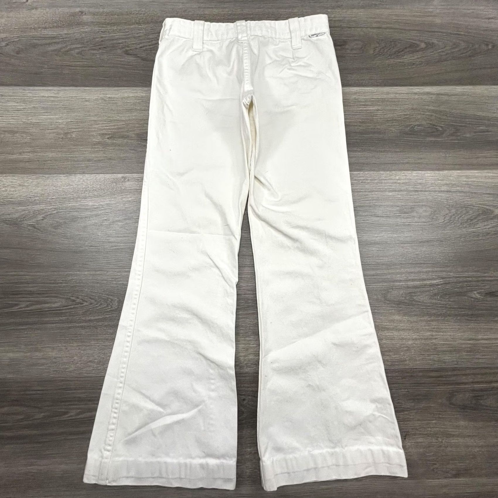 Vintage VINTAGE Plushbottoms Pants Womens 28x28 White Low Rize Flare Zipper 70s Size 28" / US 6 / IT 42 - 2 Thumbnail