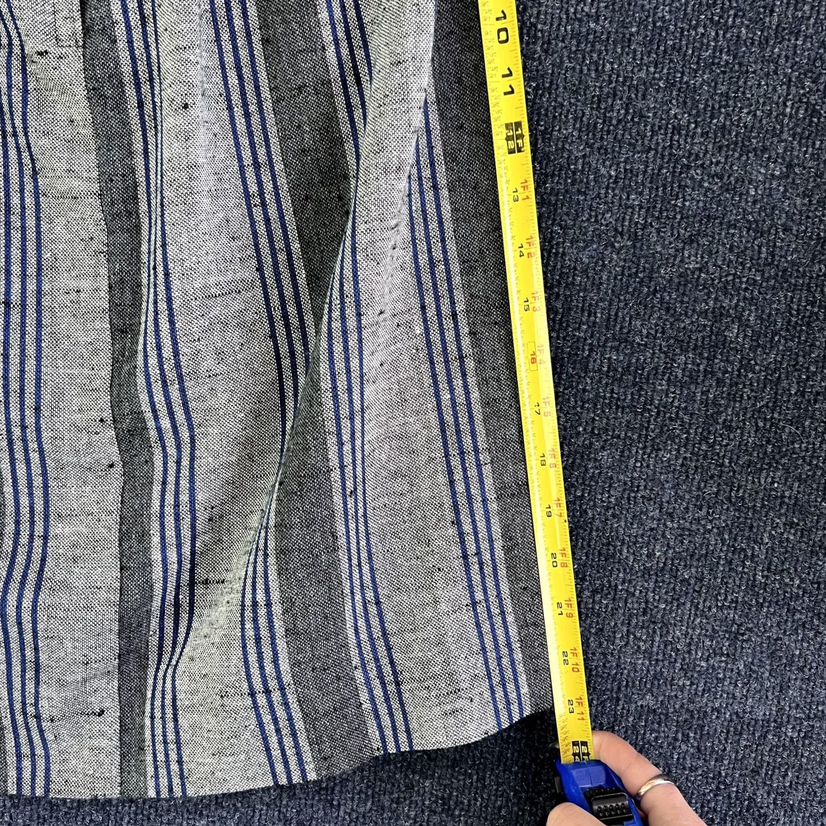 Vintage Vintage Gray Striped Pleated Midi Skirt Womens XS High Waist Zip Boho Size 26" / US 2 / IT 38 - 5 Thumbnail