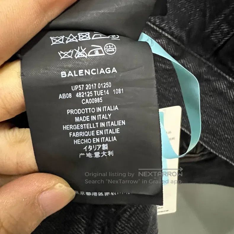 Balenciaga Balenciaga Black Washed Denim Jacket Size XXS / US 00 / IT 34 - 4 Thumbnail