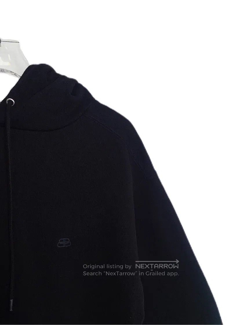 Balenciaga Balenciaga Black Logo Embroidered Cotton Hooded Drawstring Size US XS / EU 42 / 0 - 3 Thumbnail