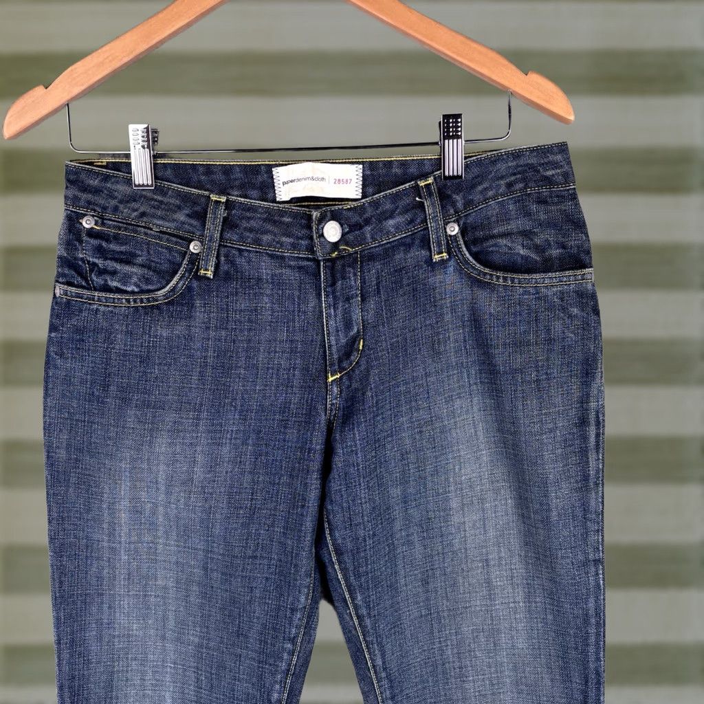 Denime VINTAGE Paper Denim & Cloth Jeans Womens 28 Slim Low Rise 5-Pocket Denim Blue 30x36 US Made Ladies Mens? Size 30" / US 8 / IT 44 - 1 Thumbnail