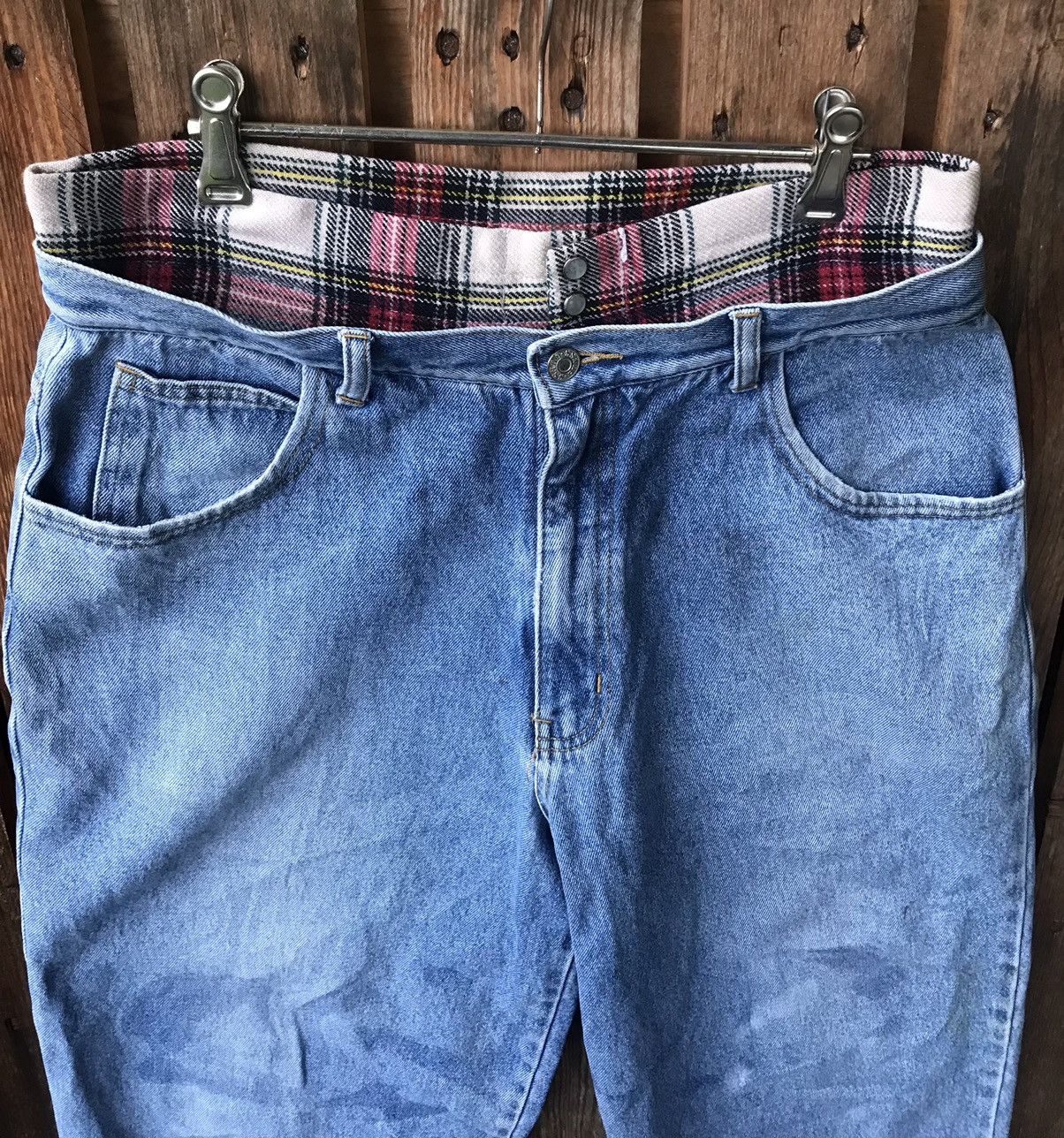Georges Marciano × Guess × Vintage 90s Guess By Georges Marciano Plaid Waist Skate Baggy Denim Size US 34 / EU 50 - 5 Thumbnail