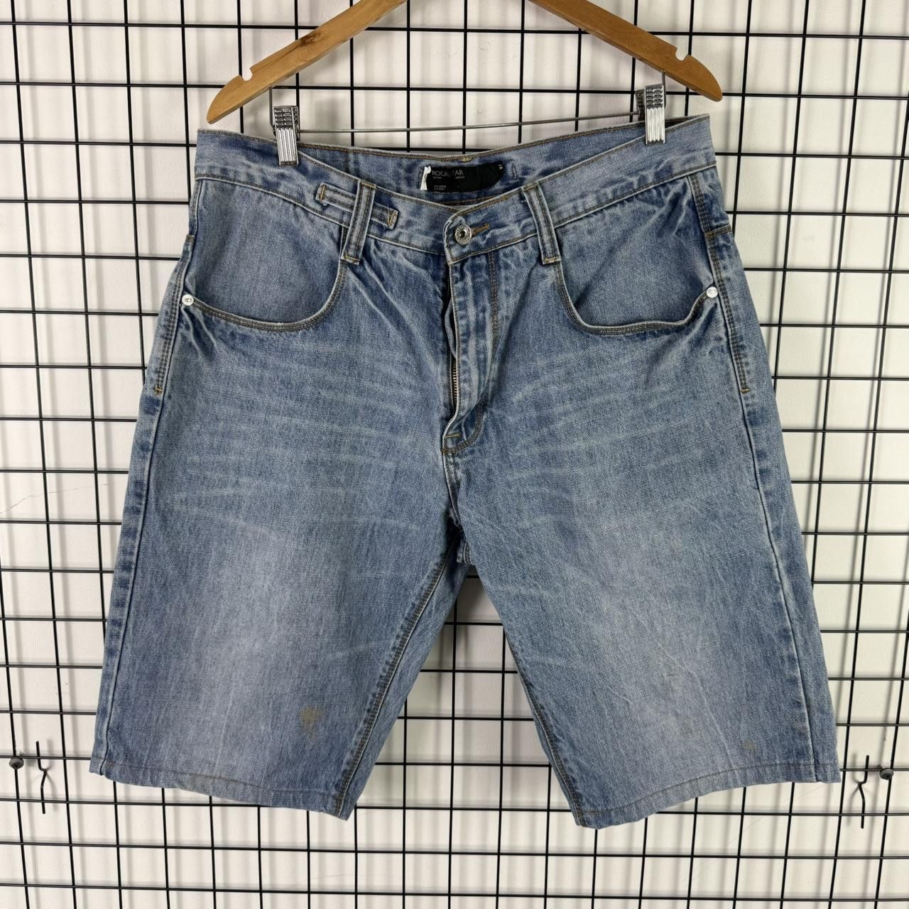 Rocawear Rocawear Rap Hip Hop Shorts Denim Jeans Blue 00s Size US 36 / EU 52 - 4 Thumbnail