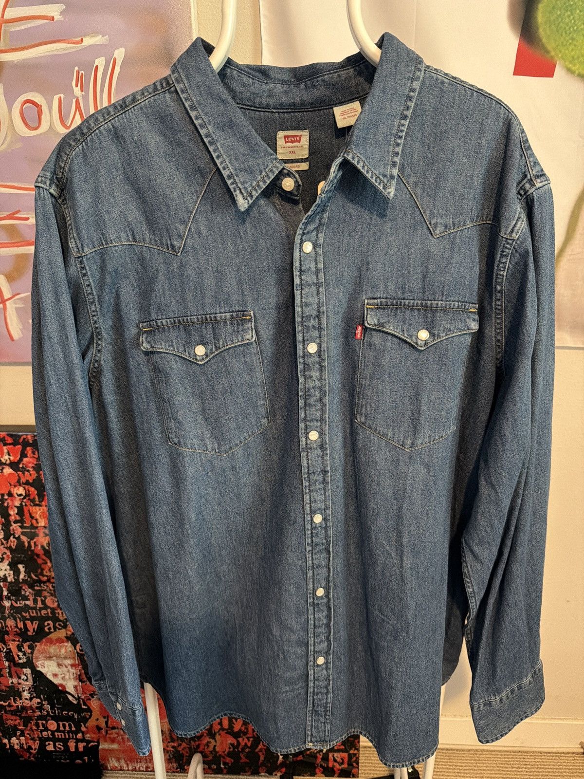 Levi's Levis Snap Button Denim Shirt Size US XXL / EU 58 / 5 - 1 Thumbnail