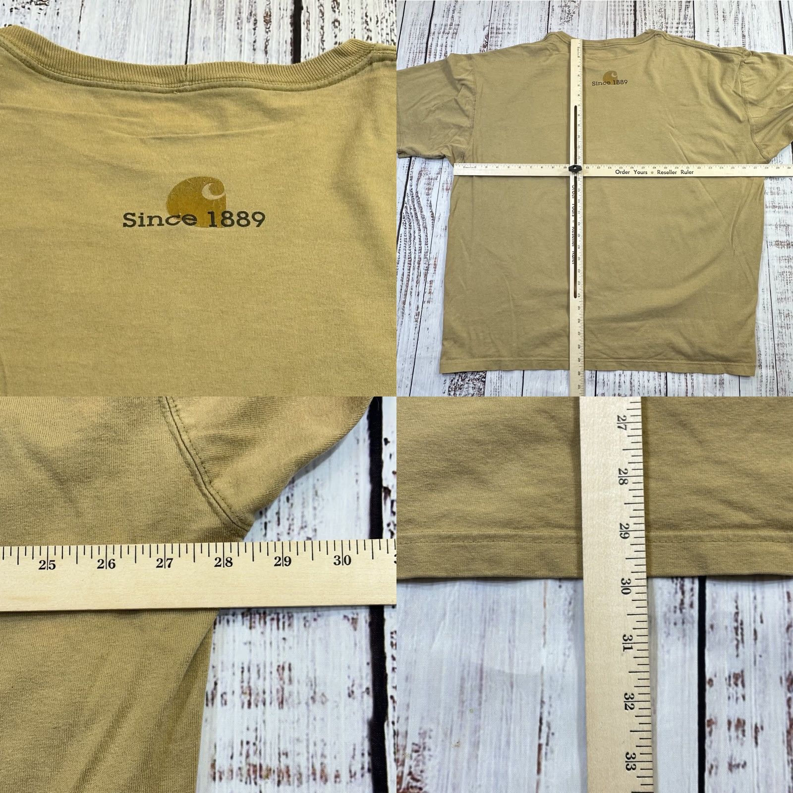 Carhartt Carhartt T-Shirt 2XL Mens 100% Cotton Tan Brown Logo Double-Sided Spell Out Short Sleeve Crew Neck Workwear Shirt Size US XXL / EU 58 / 5 - 8 Thumbnail