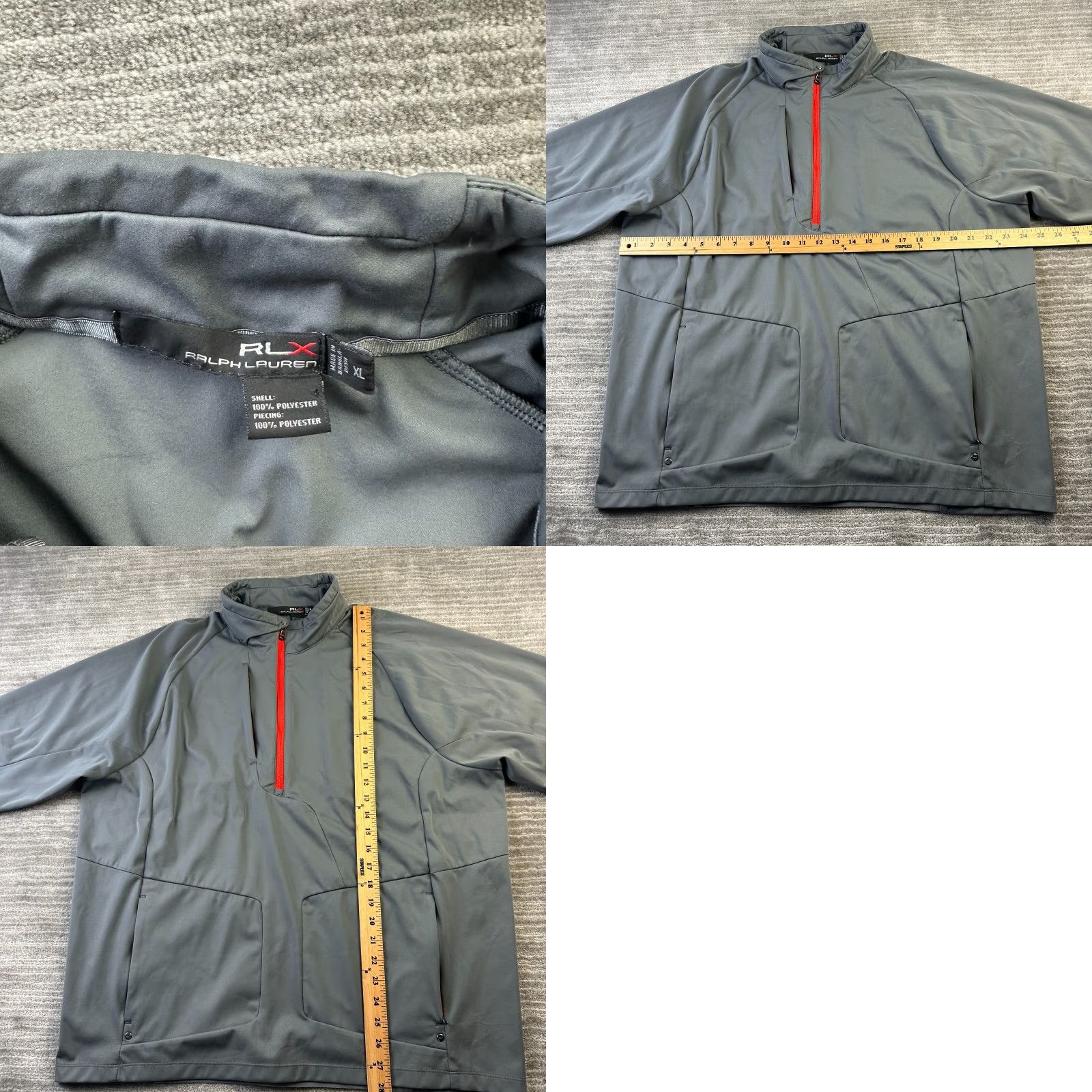 RLX Ralph Lauren RLX Ralph Lauren Jacket Mens XL Gray Half Zip Performance Short Sleeve Size US XL / EU 56 / 4 - 8 Thumbnail