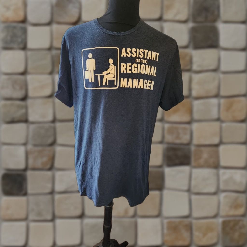 Vintage The Office Men's T-Shirt Assistant to the Regional Manager XL Blue Graphic Crew Neck Short Sleeve White Text Size US XL / EU 56 / 4 - 1 Thumbnail