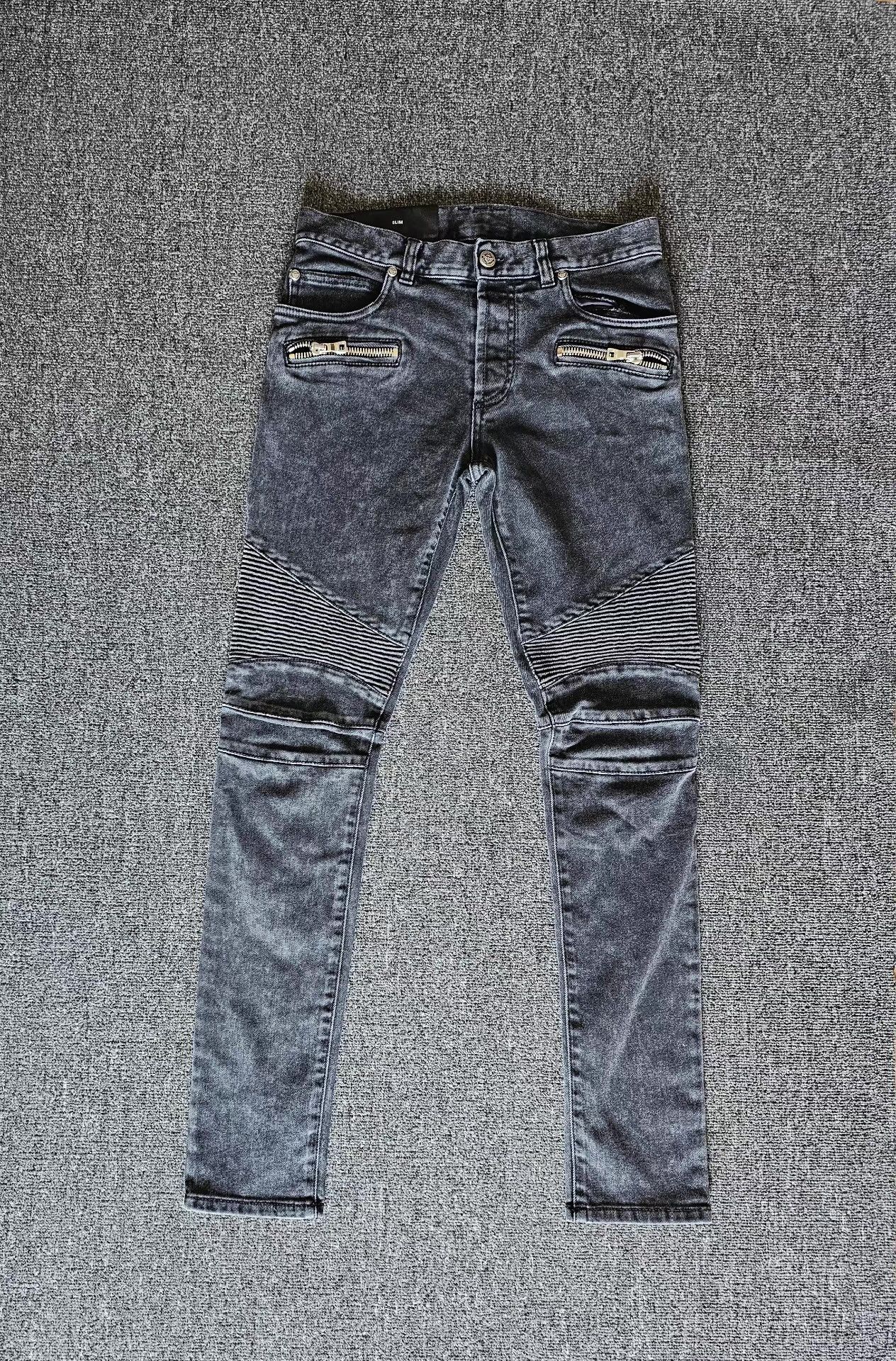 Balmain Balmain Men's Biker Jeans Q4 Size US 34 / EU 50 - 1 Thumbnail