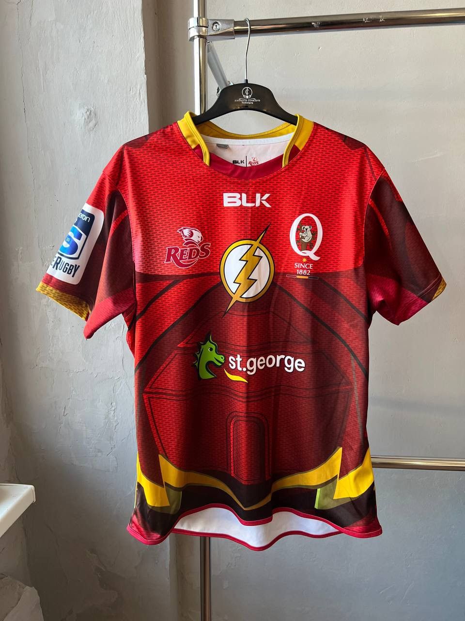 Sports Specialties 2015 QUEENSLAND REDS FLASH BLK RUGBY UNION JERSEY SHIRT 2XL Size US XXL / EU 58 / 5 - 2 Thumbnail