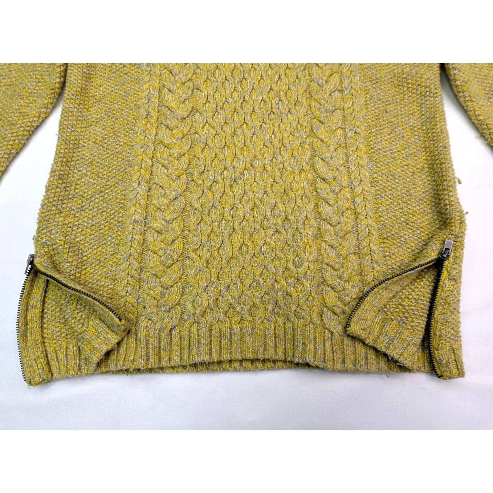 Talbots Talbots Sweater Women M Wool Blend Chunky Cable Knit Pullover Bottom Cuff Zip Size M / US 6-8 / IT 42-44 - 2 Thumbnail