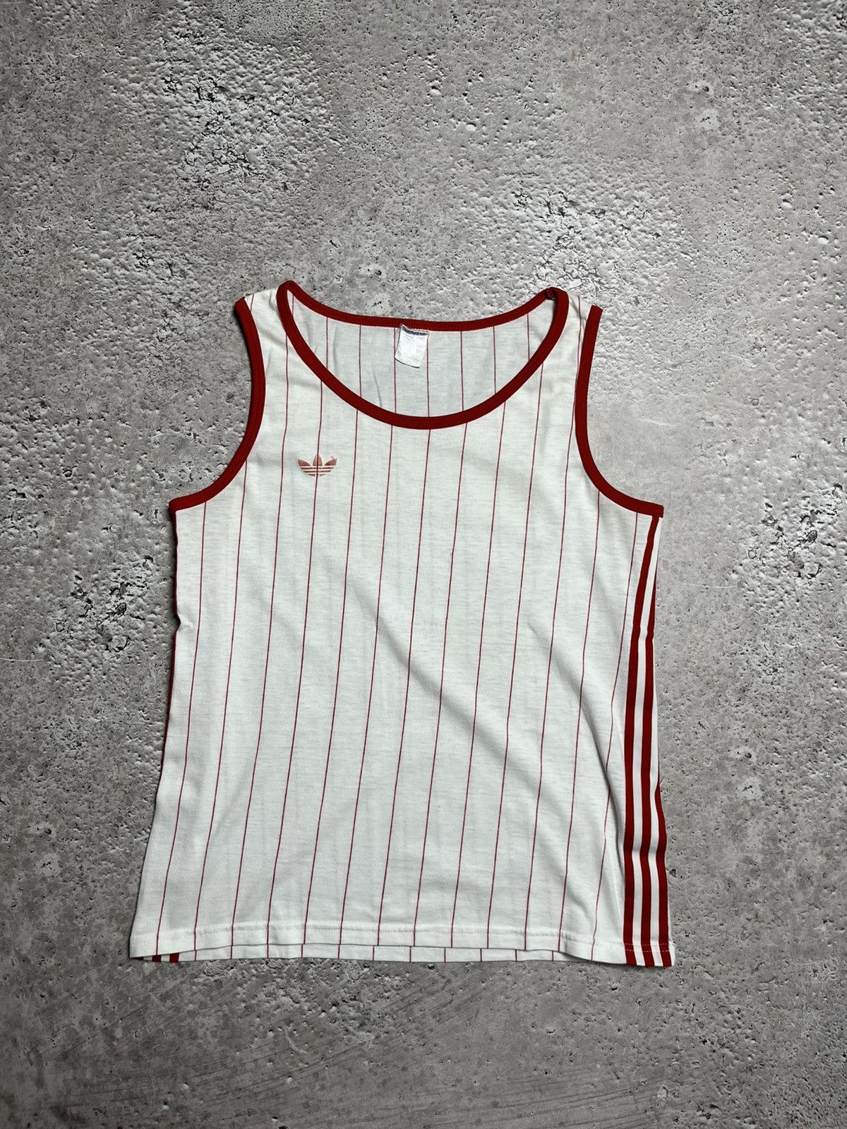 Adidas × Vintage Vintage Adidas Ventex Tank Top Red White Pinstripe Trefoil Size US XS / EU 42 / 0 - 1 Thumbnail