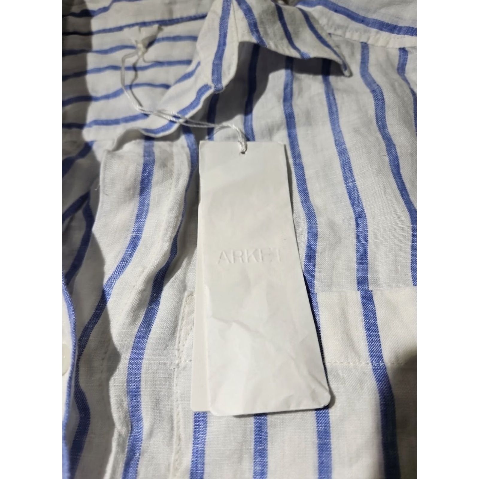 Arket Arket Shirt Womens Small Uk 34 Blue White100% Linen Button Up Slouchy Blouse Size S / US 4 / IT 40 - 7 Thumbnail