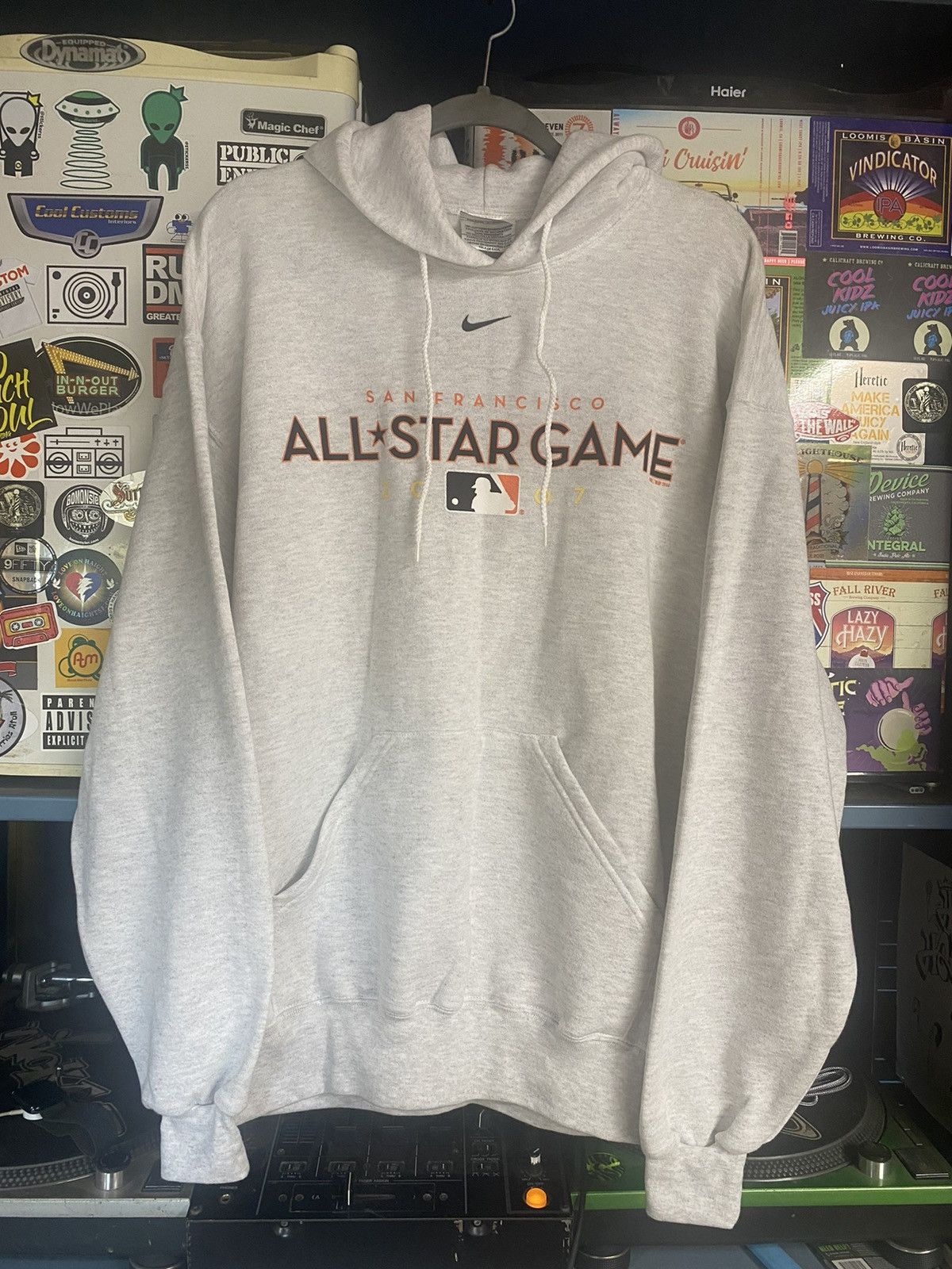 2007 MLB All Star Game SF Giants Men’s Large store Gray Hoodie Sweater Nike Swoosh