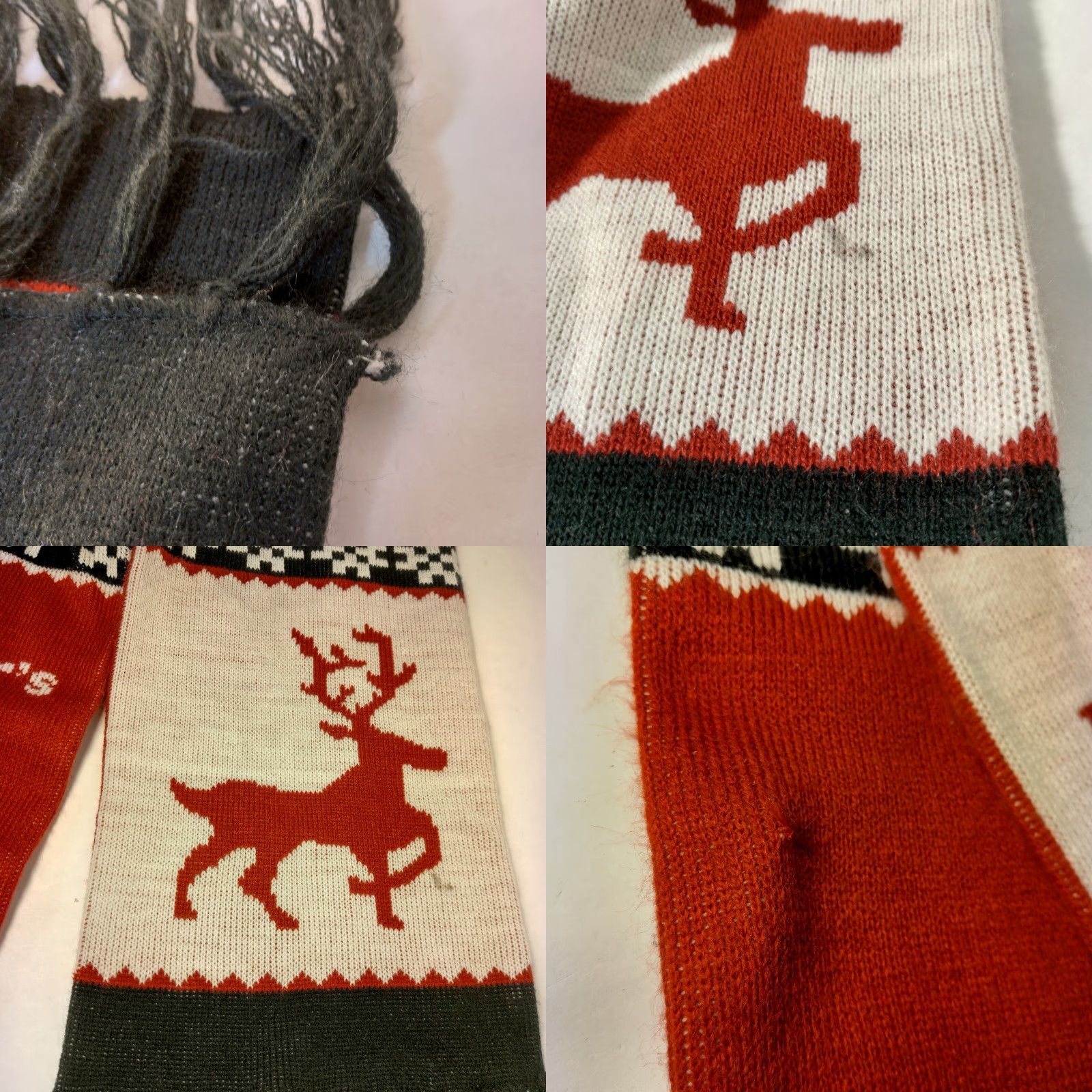 Vintage VINTAGE Maker's Mark No. 46 Knit Scarf Fringe Fair Isle Snowflake Red White Black Winter Womens Size ONE SIZE - 8 Thumbnail