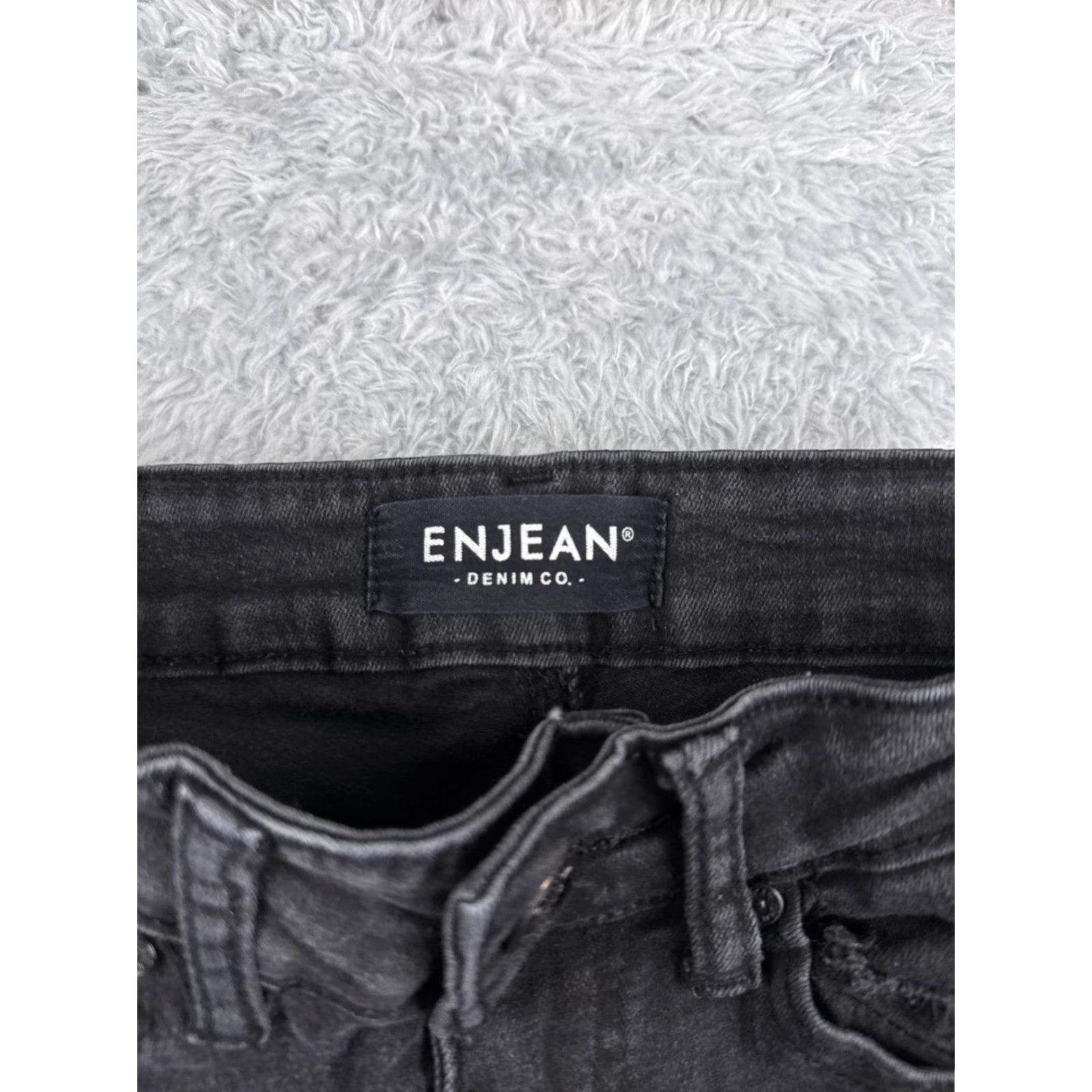 Vintage Black Jeans Womens 0 Denim Flared Distressed Cotton Blend 24x29 Size 25" / US 0 / IT 36 - 6 Thumbnail