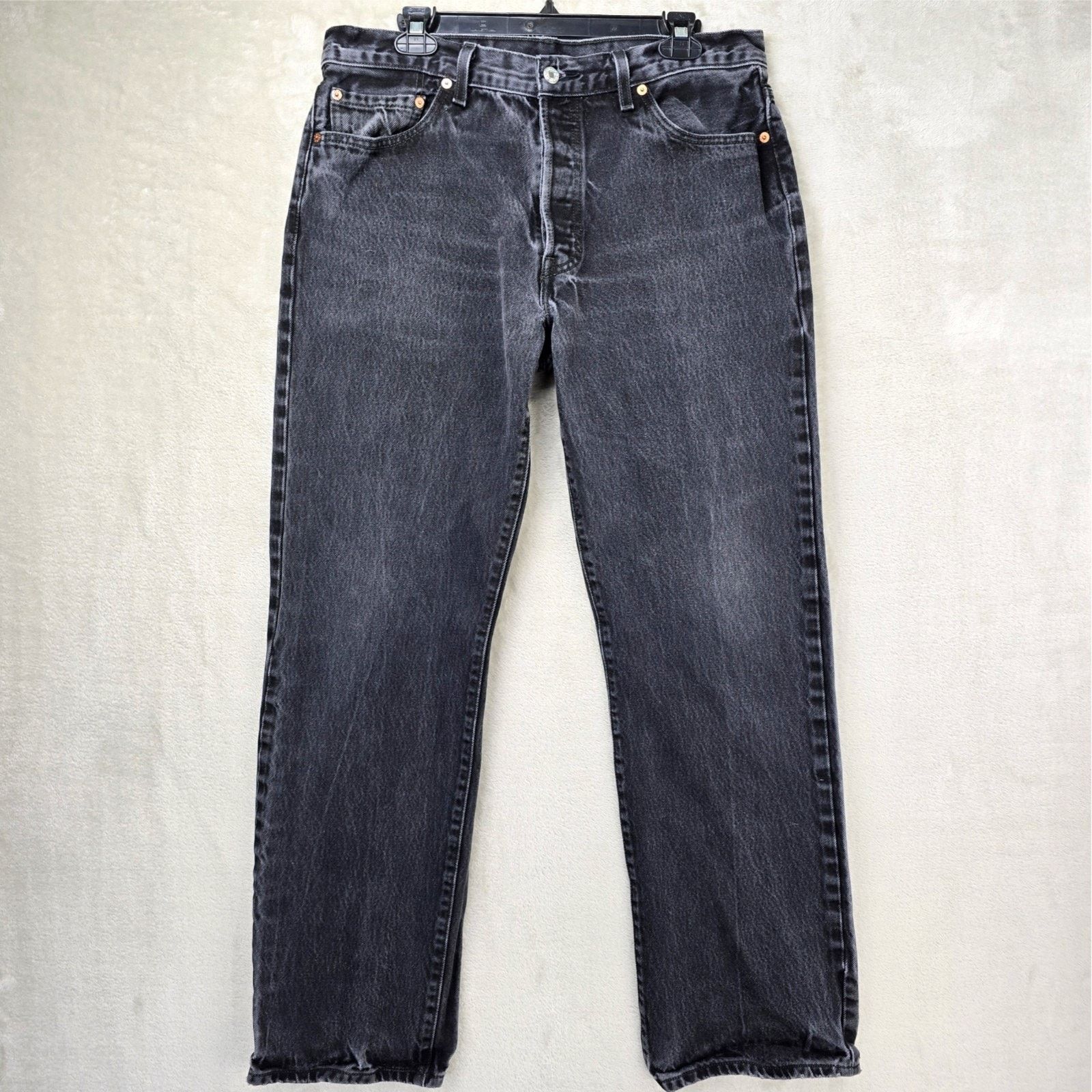 Levi's Vintage Levis Jeans 36x34 (Fits 34x31) Black 501 Y2K 2008 Size US 34 / EU 50 - 1 Thumbnail