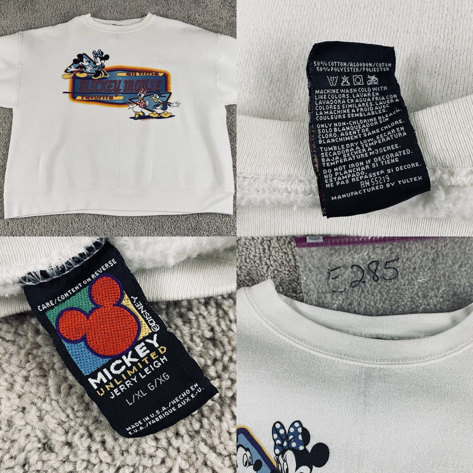 Vintage VINTAGE Disney Sweatshirt Mickey Unlimited Jerry Leigh Crewneck USA L/XL White Graphic Print Unisex Adults Ski Pullover Size US L / EU 52-54 / 3 - 8 Thumbnail