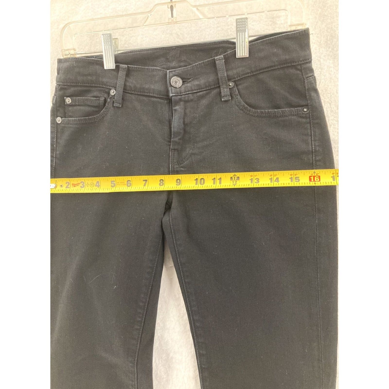 7 For All Mankind 7 For All Mankind Jeans Womens 26 Black Straight Leg Pants Size 26" / US 2 / IT 38 - 4 Thumbnail