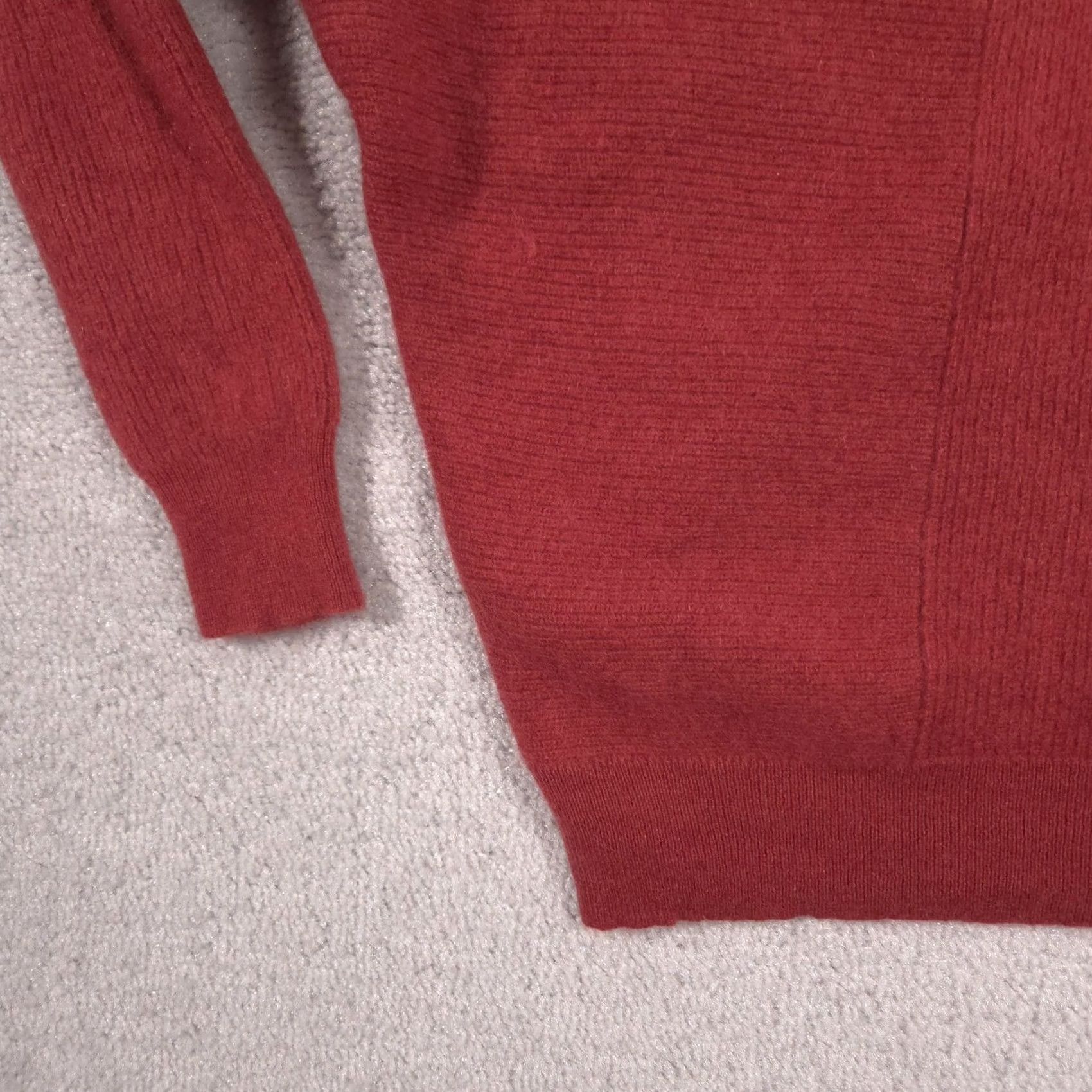 Saks Fifth Avenue Saks Fifth Avenue Sweater Womens XS Red Cashmere Mock Neck Dolman Knit Pullover Size XS / US 0-2 / IT 36-38 - 3 Thumbnail