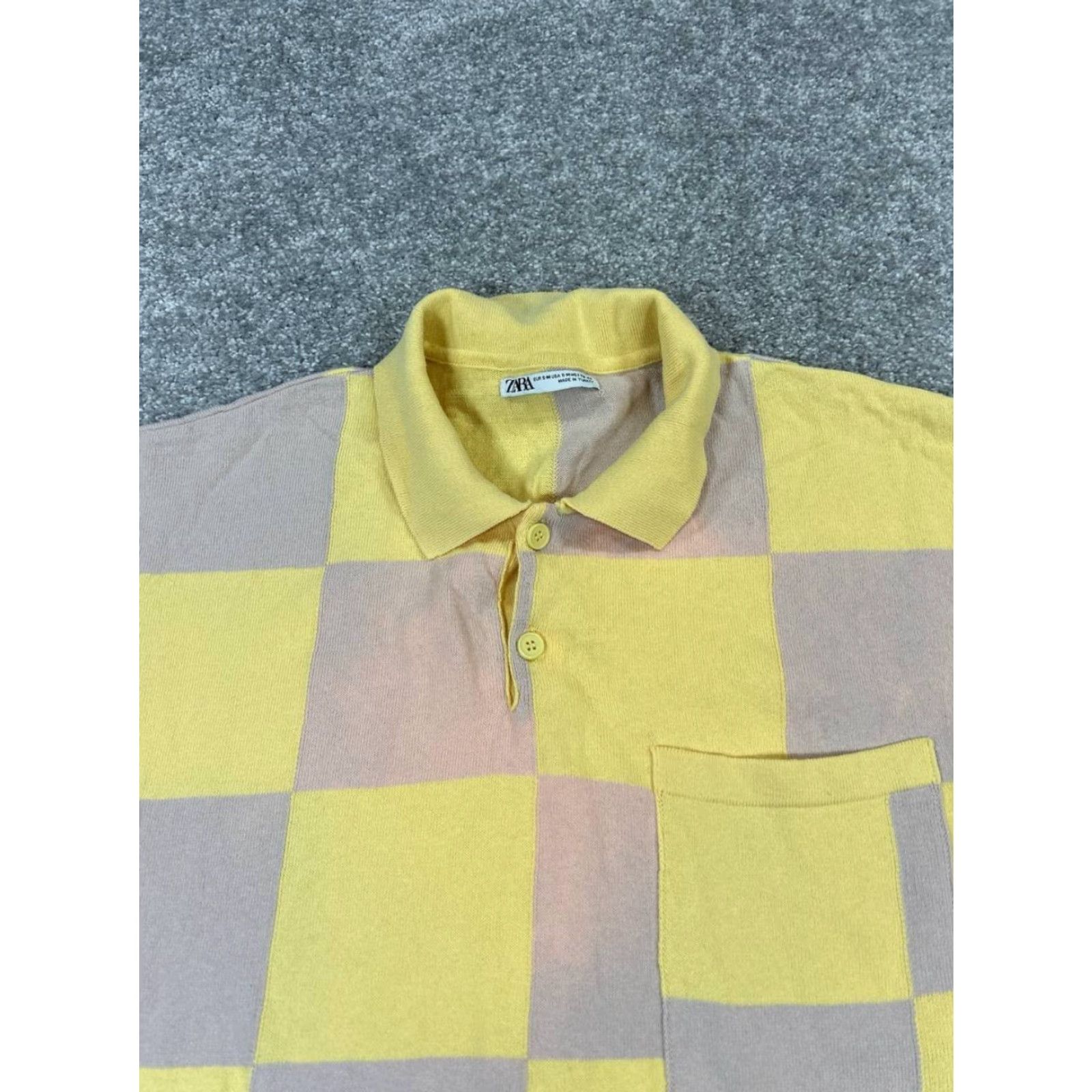 Zara Zara Polo Shirt Mens Small Yellow Cotton Knit * User: Zara Polo Shirt Mens Small Yellow Check Cotton Knit * Size US S / EU 44-46 / 1 - 2 Thumbnail