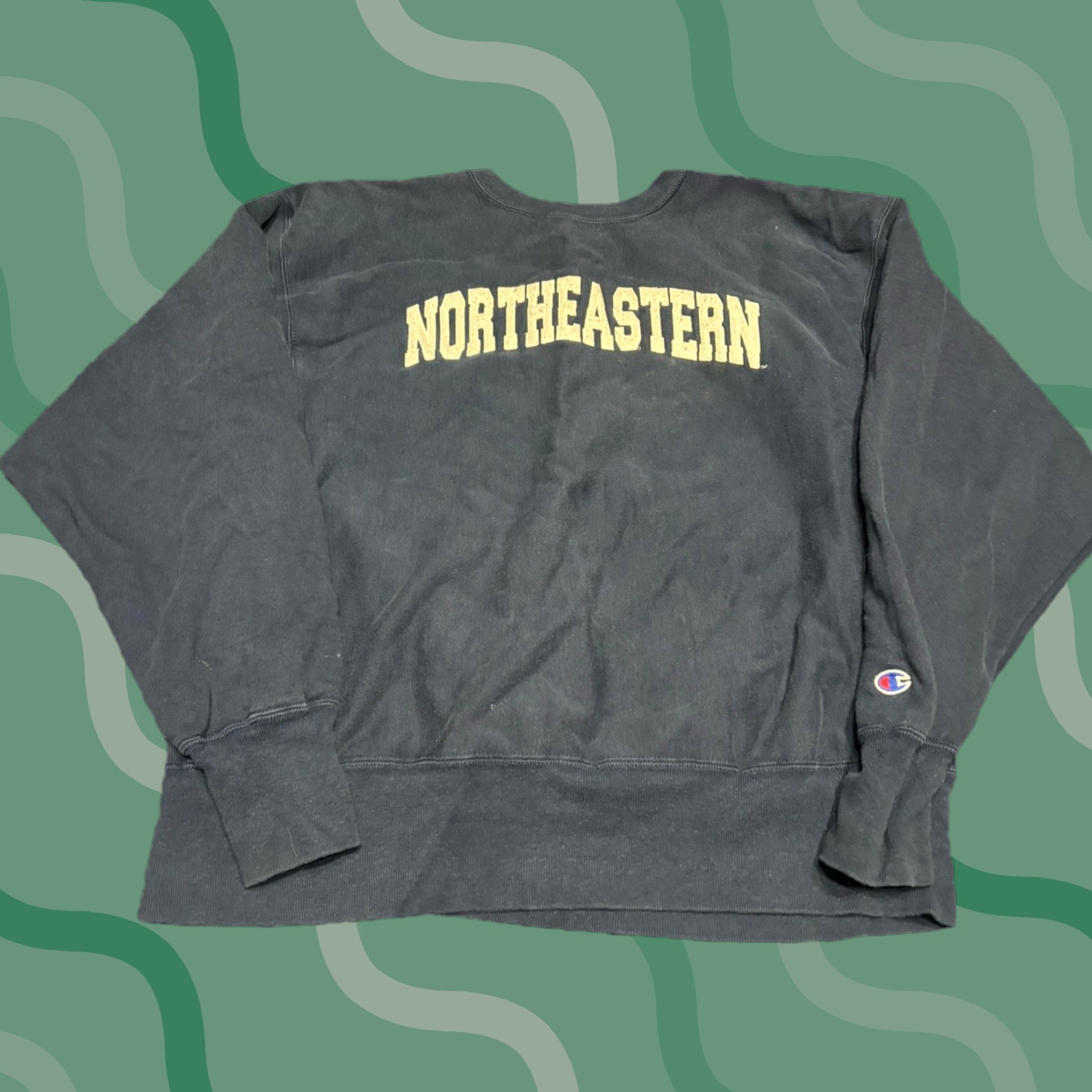 Champion VINTAGE Champion Northeastern University Sweatshirt Reverse Weave Crew Neck Pullover Blue XL Men University Logo Sweatshirt Size US XL / EU 56 / 4 - 1 Thumbnail