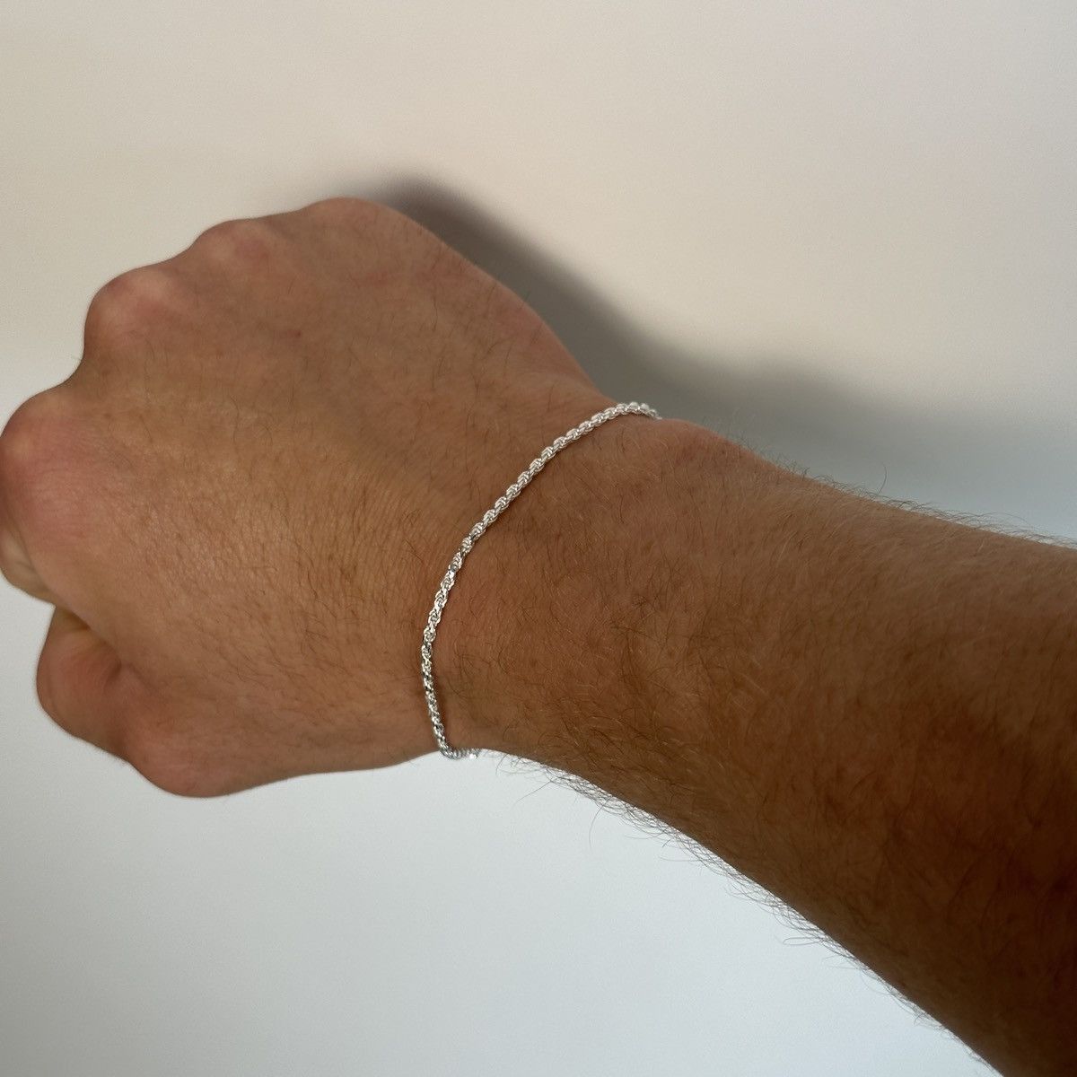 Jewelry Silver Bracelet Solid .925 Silver Rope Bracelet 2mm 8 Inches Size ONE SIZE - 2 Thumbnail