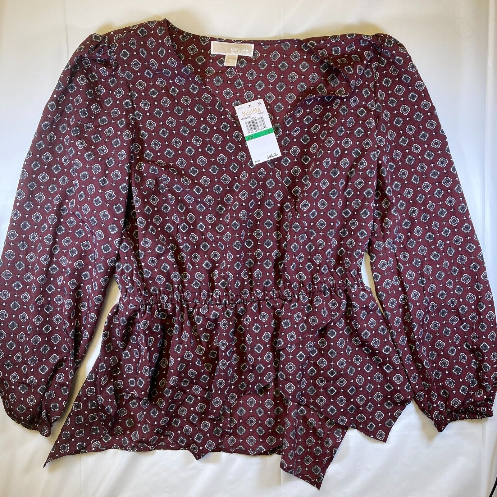 Michael Kors Michael Kors Merlot Wrap Top Printed Foulard Surplice Large Size L / US 10 / IT 46 - 12 Thumbnail