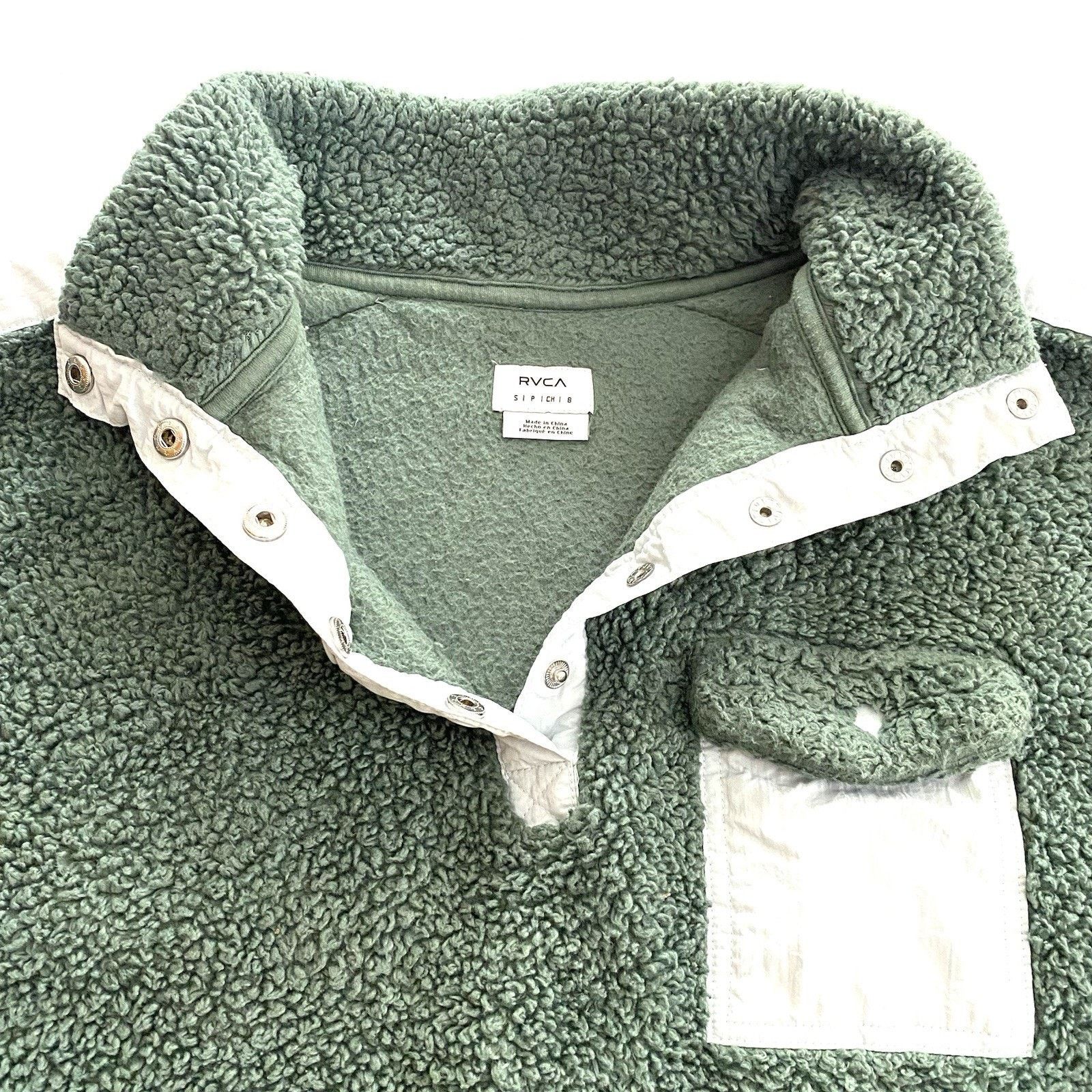 RVCA RVCA Off Grid Sherpa Fleece Sweatshirt Adult Small Green Size S / US 4 / IT 40 - 8 Thumbnail