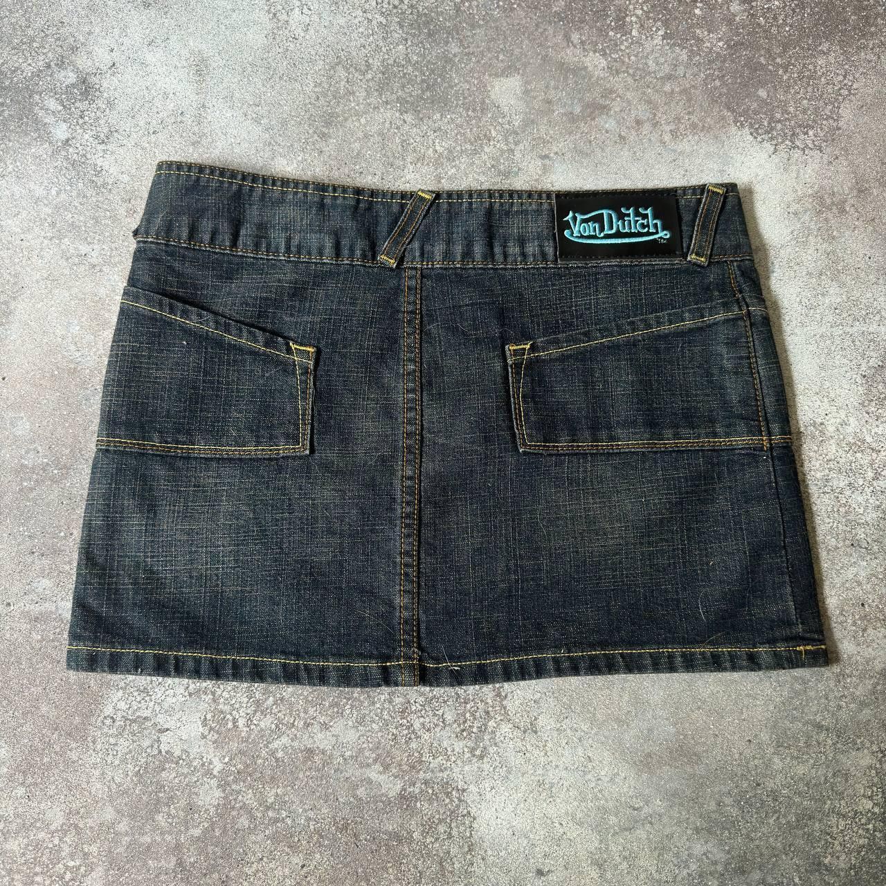 Von Dutch Y2K Von Dutch Multipocket Washed Denim Sexy Mini Skirt Size 28" / US 6 / IT 42 - 3 Thumbnail