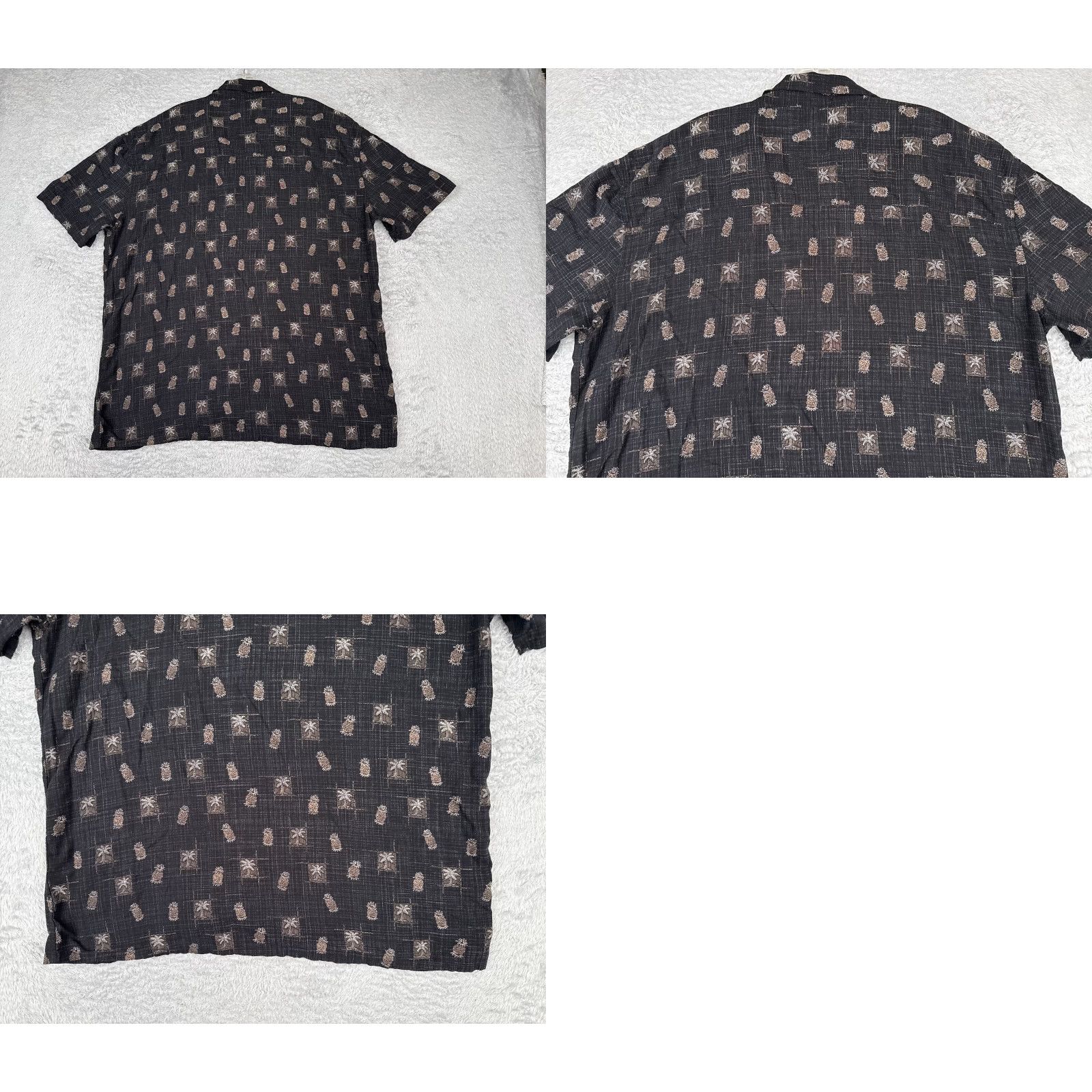 Vintage Island Shores Shirt Men Large Black Palm Pineapple Hawaiian Rayon Short Sleeve Size US L / EU 52-54 / 3 - 9 Thumbnail