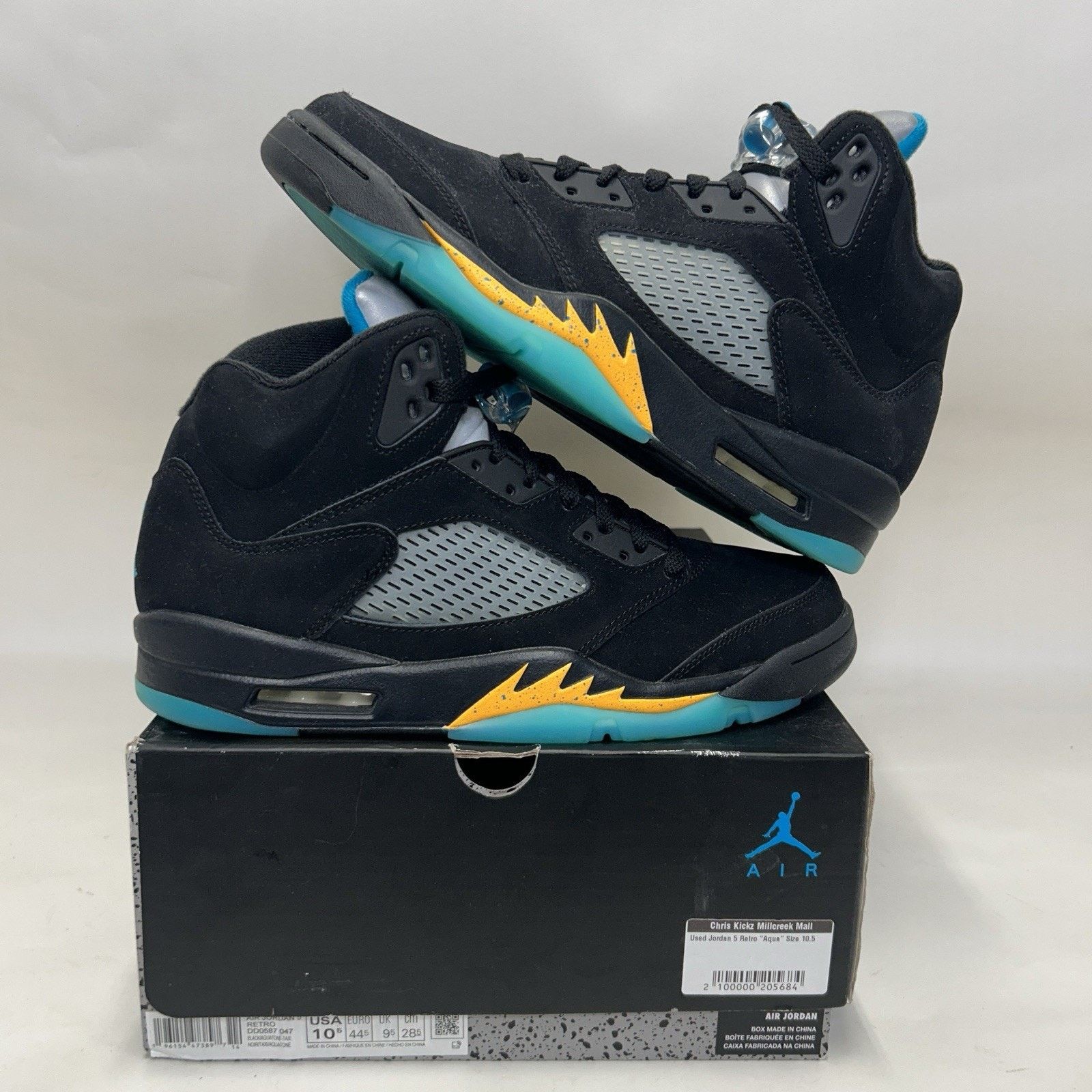 Jordan Brand Nike Air Jordan 5 Retro OG “Aqua/Black Yellow Blue” Size US 9.5 / EU 42-43 - 1 Thumbnail