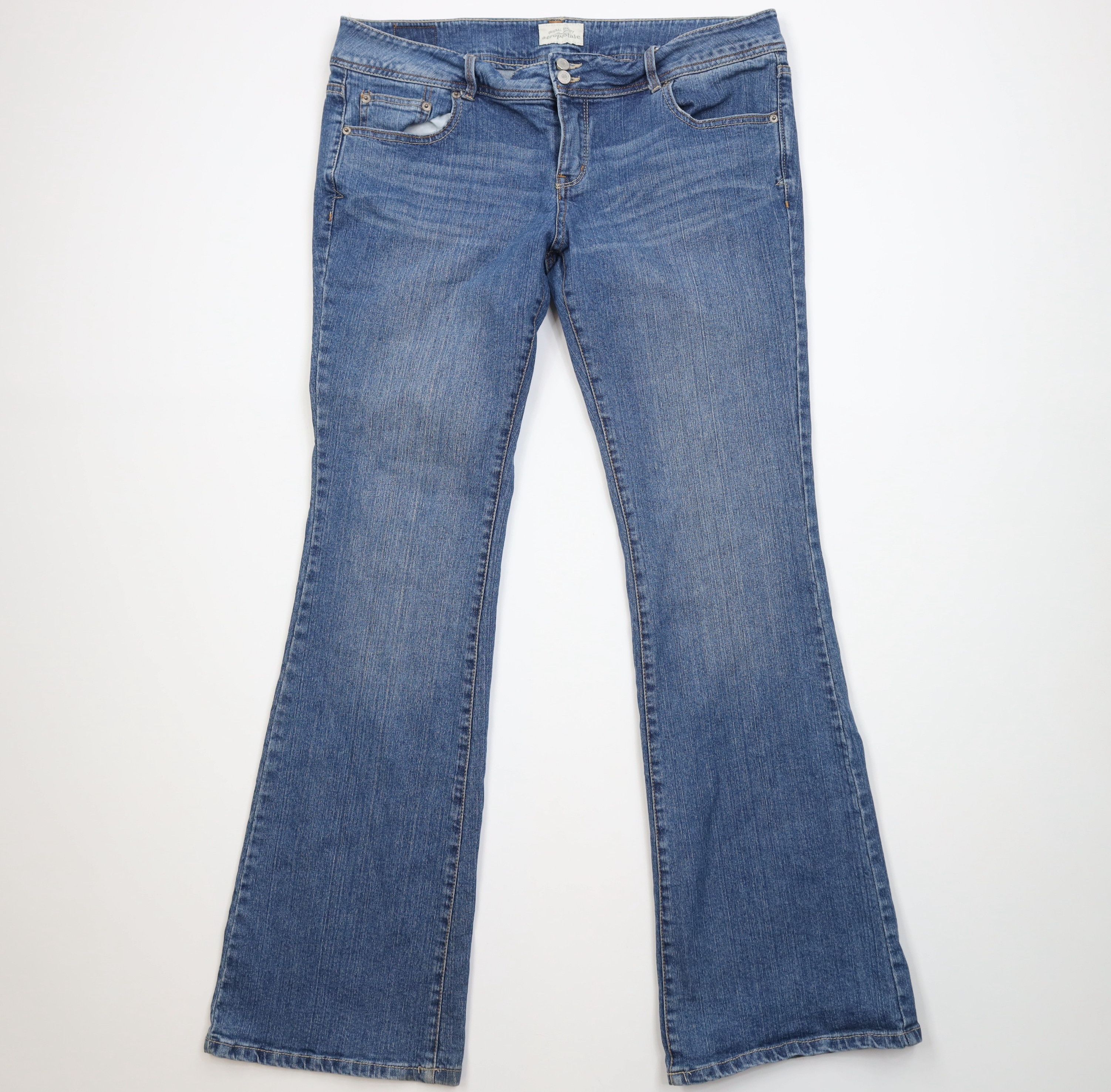 Aeropostale Vintage Y2K Aeropostale Faded Babydoll Flared Wide Leg Jeans Size 38" / US 16 / IT 52 - 1 Thumbnail