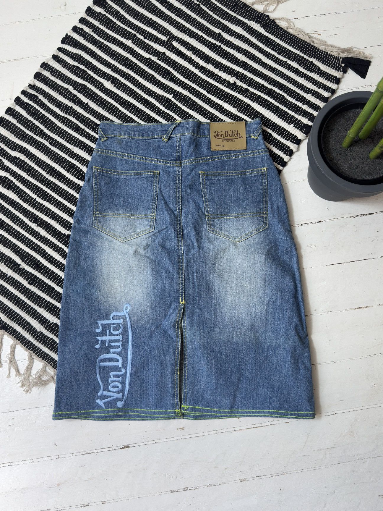 Von Dutch VINTAGE VON DUTCH 2000s MIDI SKIRT Size 28" / US 6 / IT 42 - 2 Thumbnail